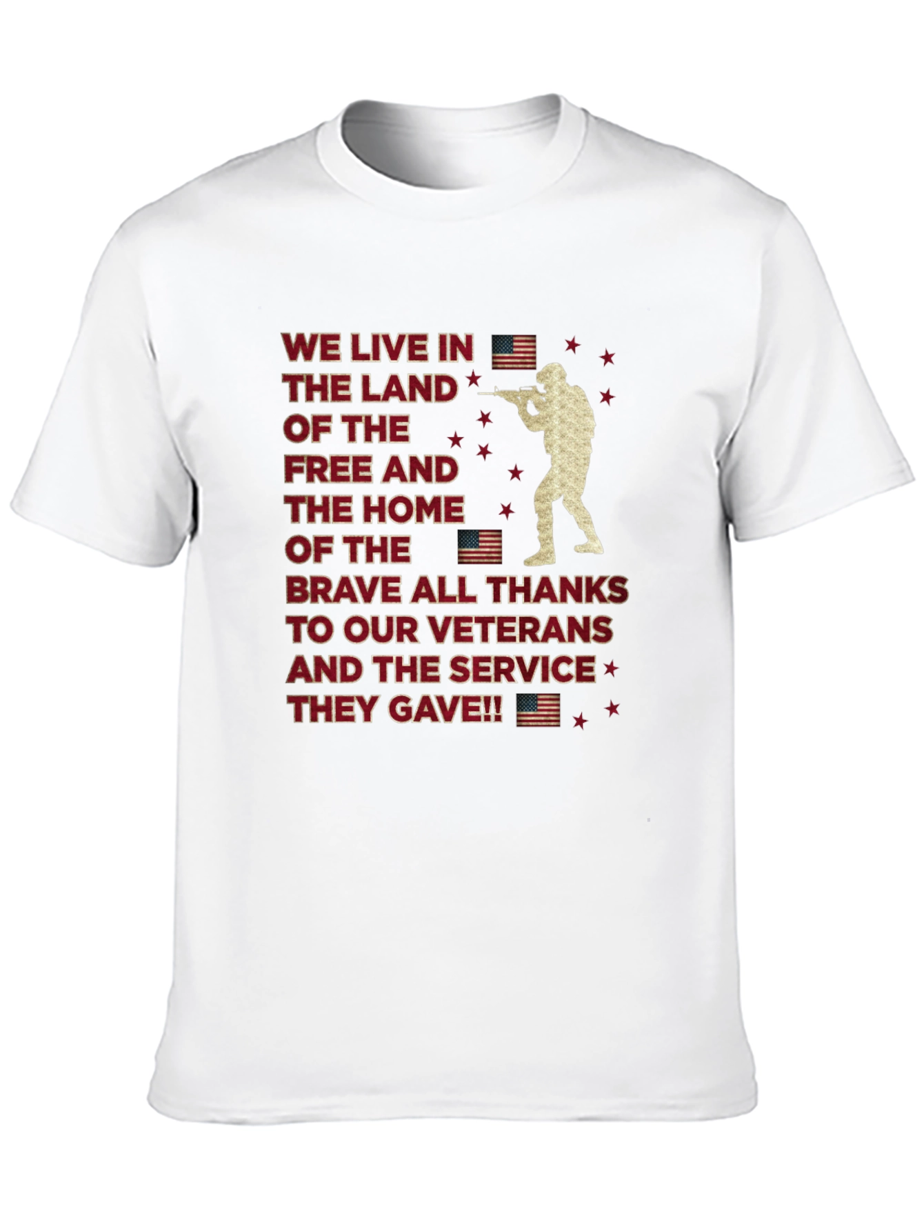 Patriotic Veteran T-Shirt - Land of the Free