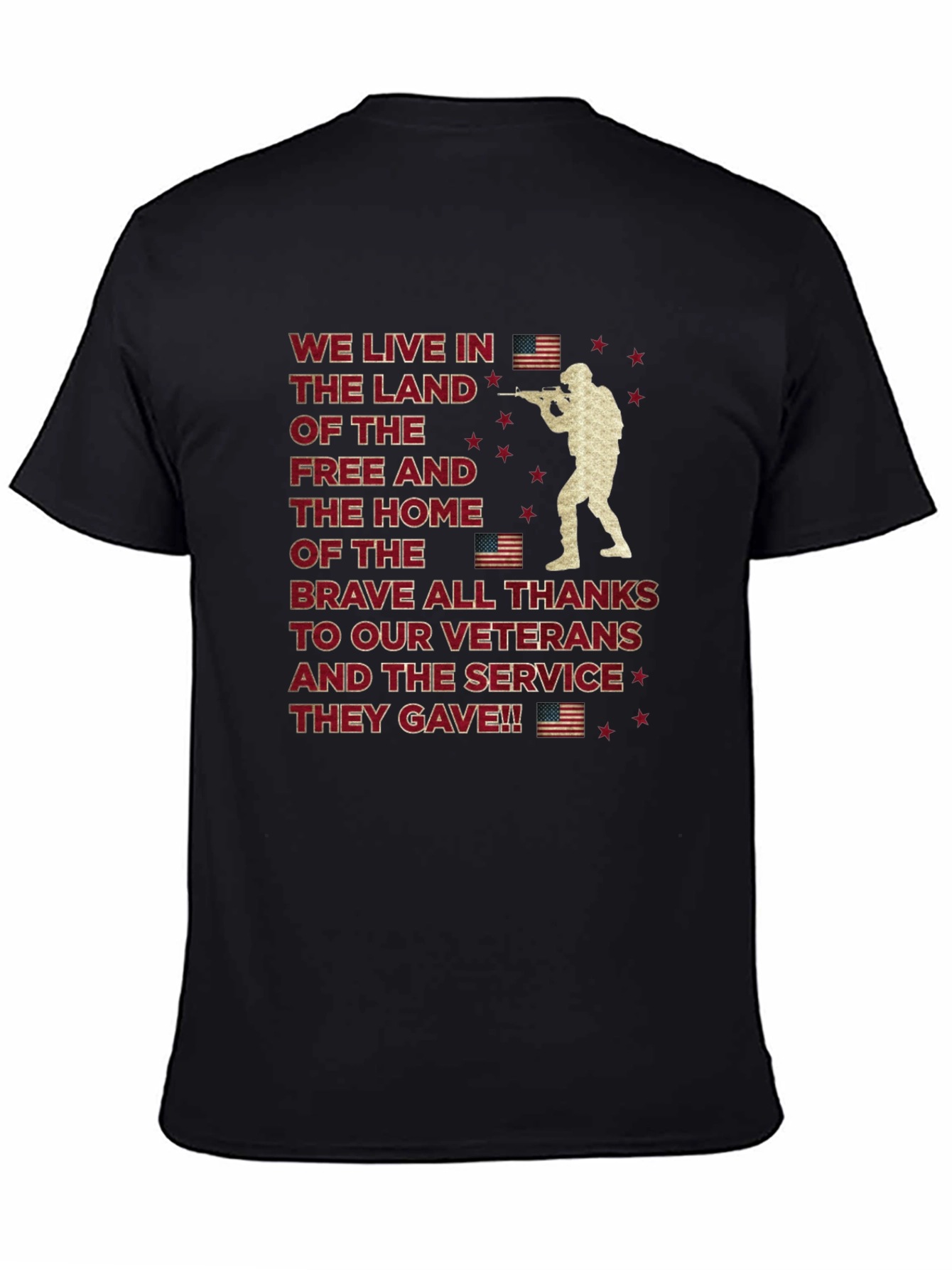 Patriotic Veteran T-Shirt - Land of the Free