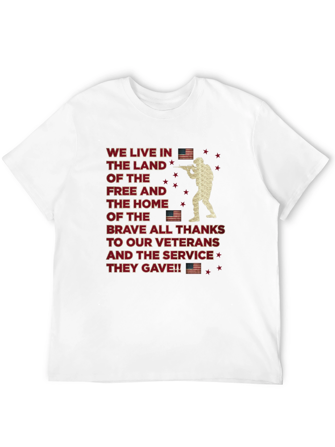Patriotic Veteran T-Shirt - Land of the Free