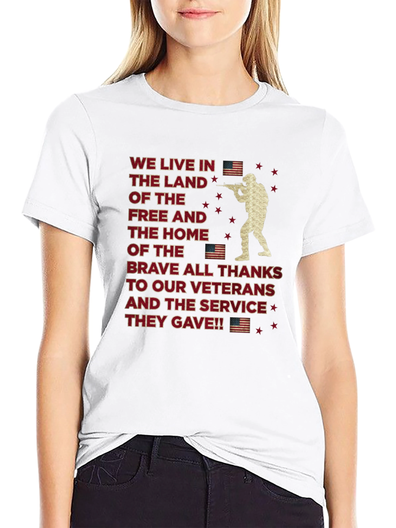Patriotic Veteran T-Shirt - Land of the Free