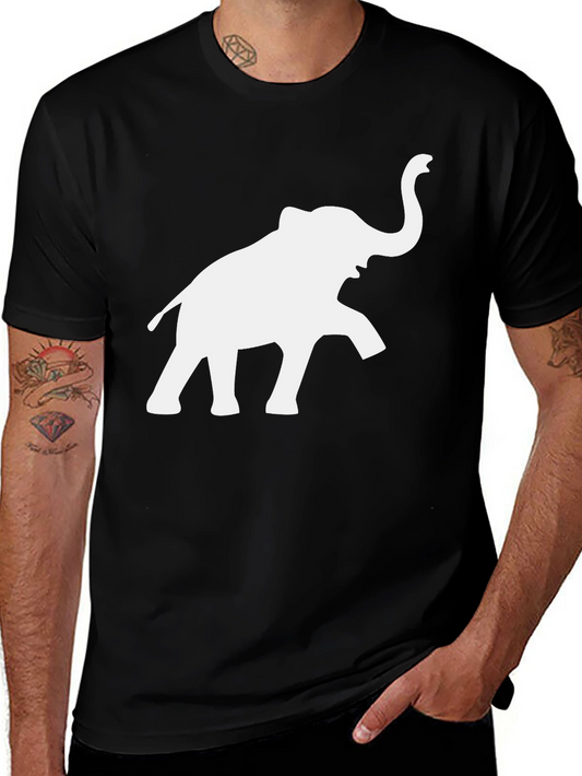 Elephant Graphic Tee - Black Cotton T-Shirt