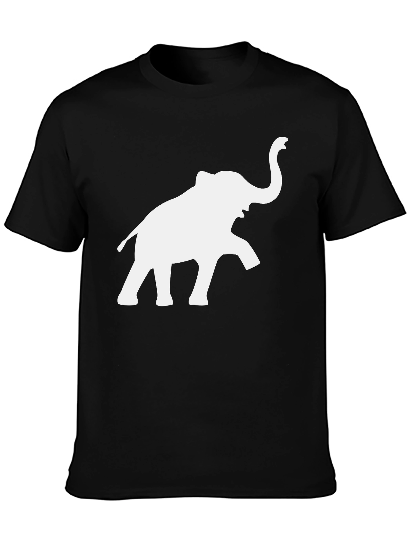 Elephant Graphic Tee - Black Cotton T-Shirt