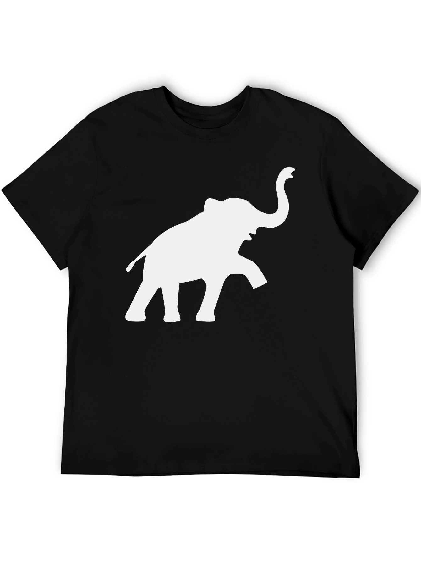 Elephant Graphic Tee - Black Cotton T-Shirt