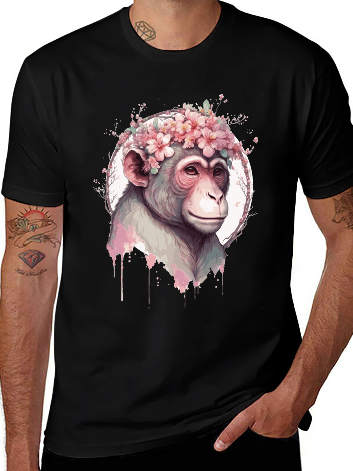 Floral Monkey Graphic Tee