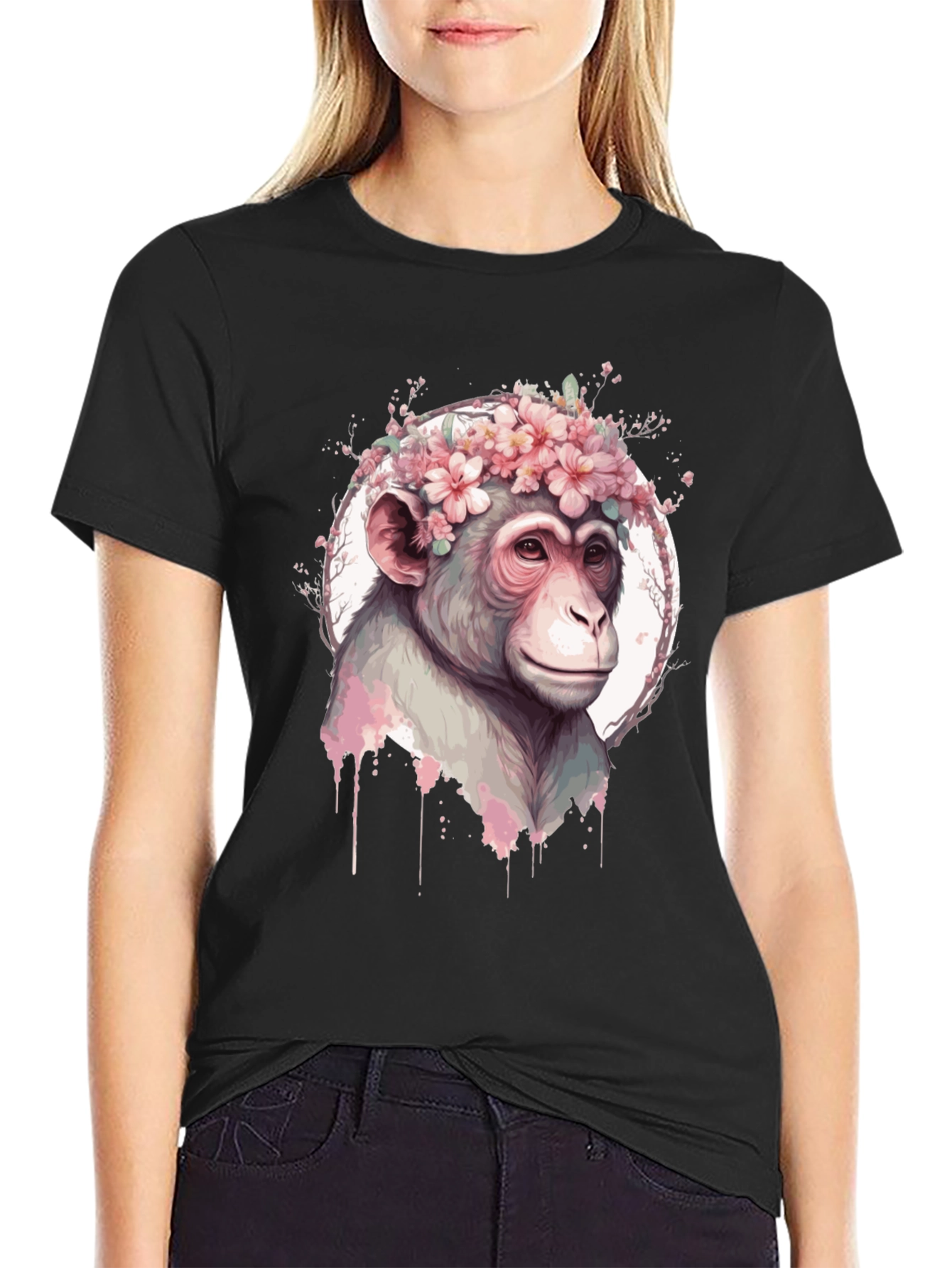 Floral Monkey Graphic Tee