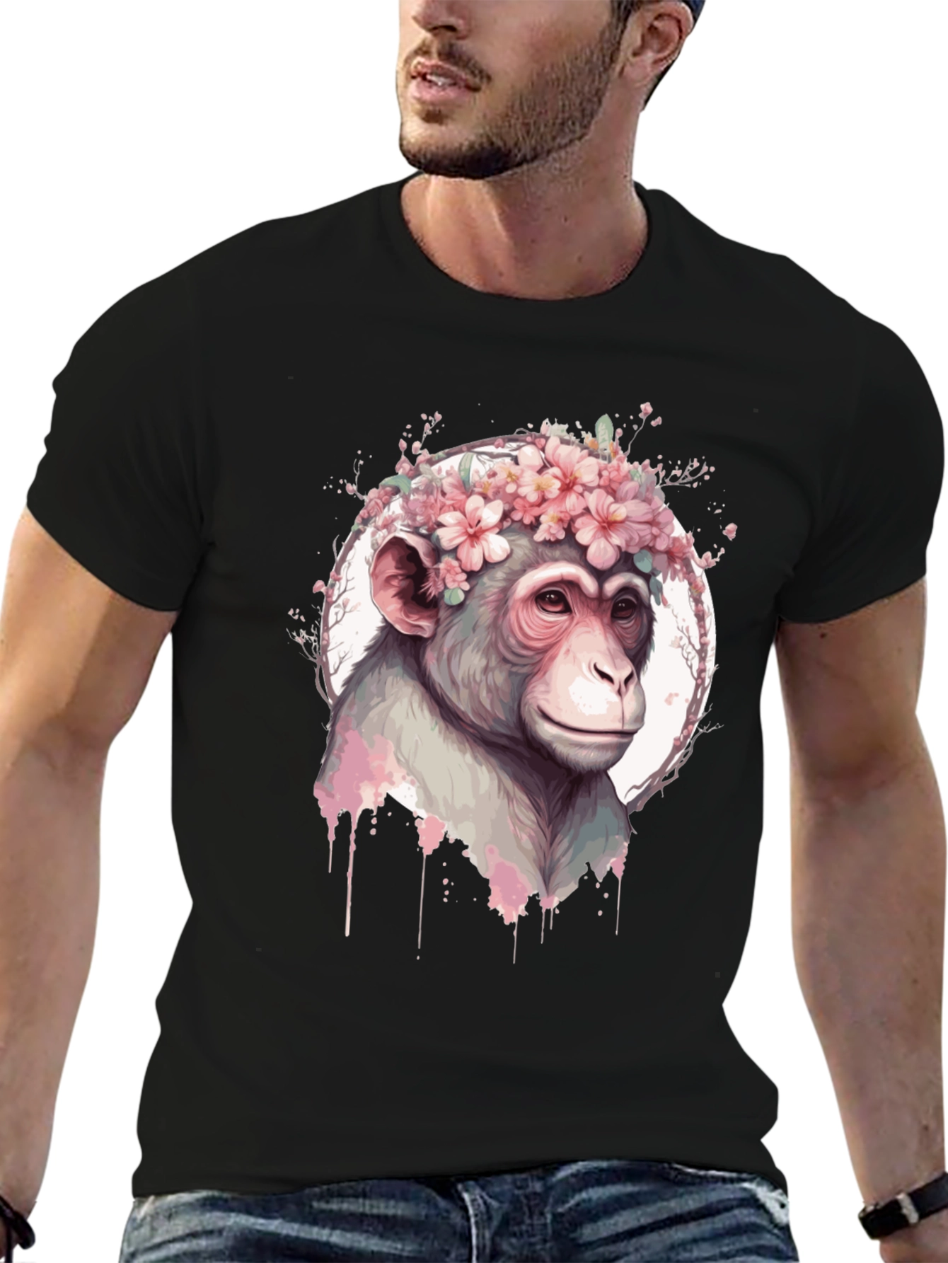 Floral Monkey Graphic Tee