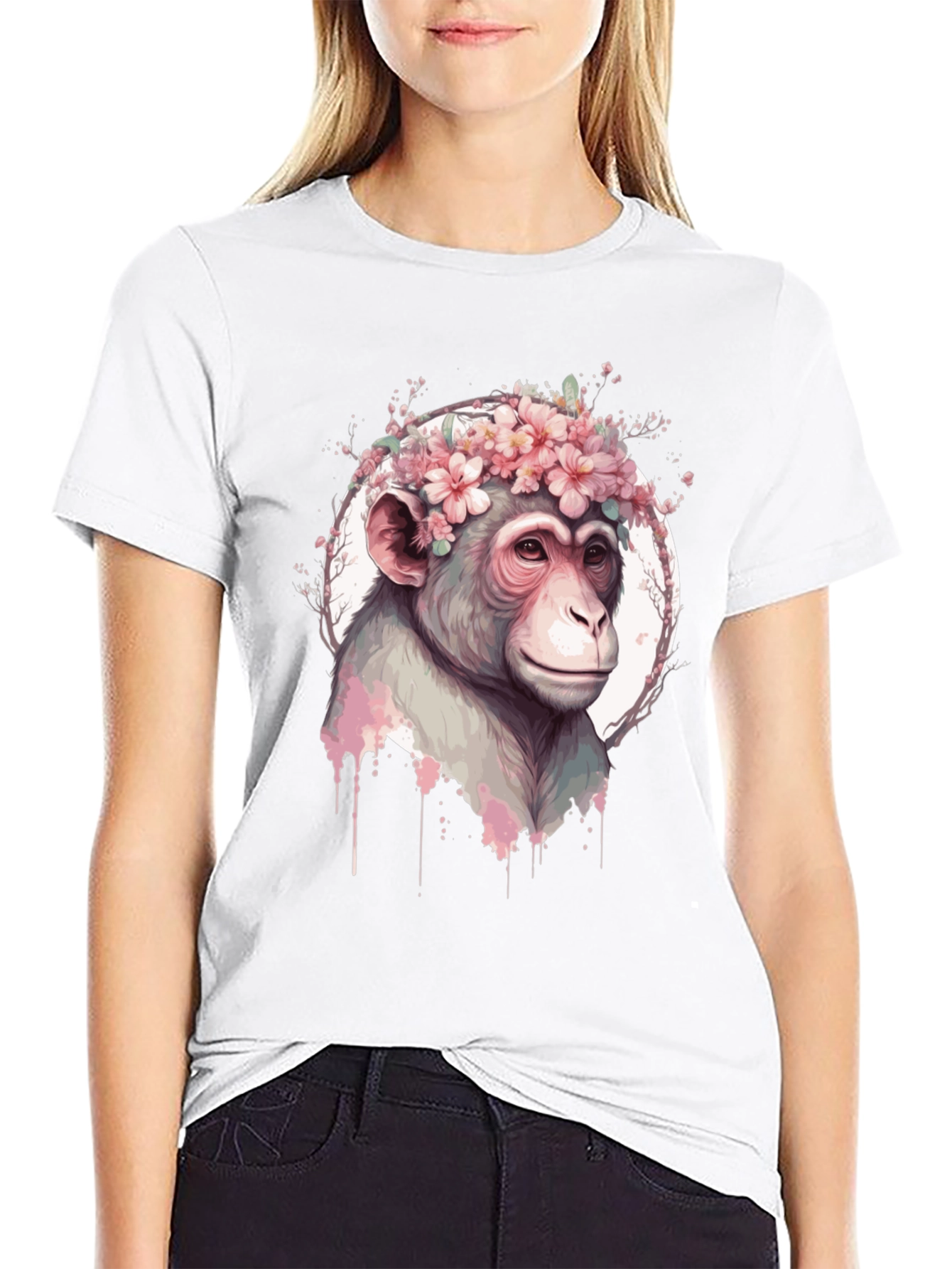 Floral Monkey Graphic Tee