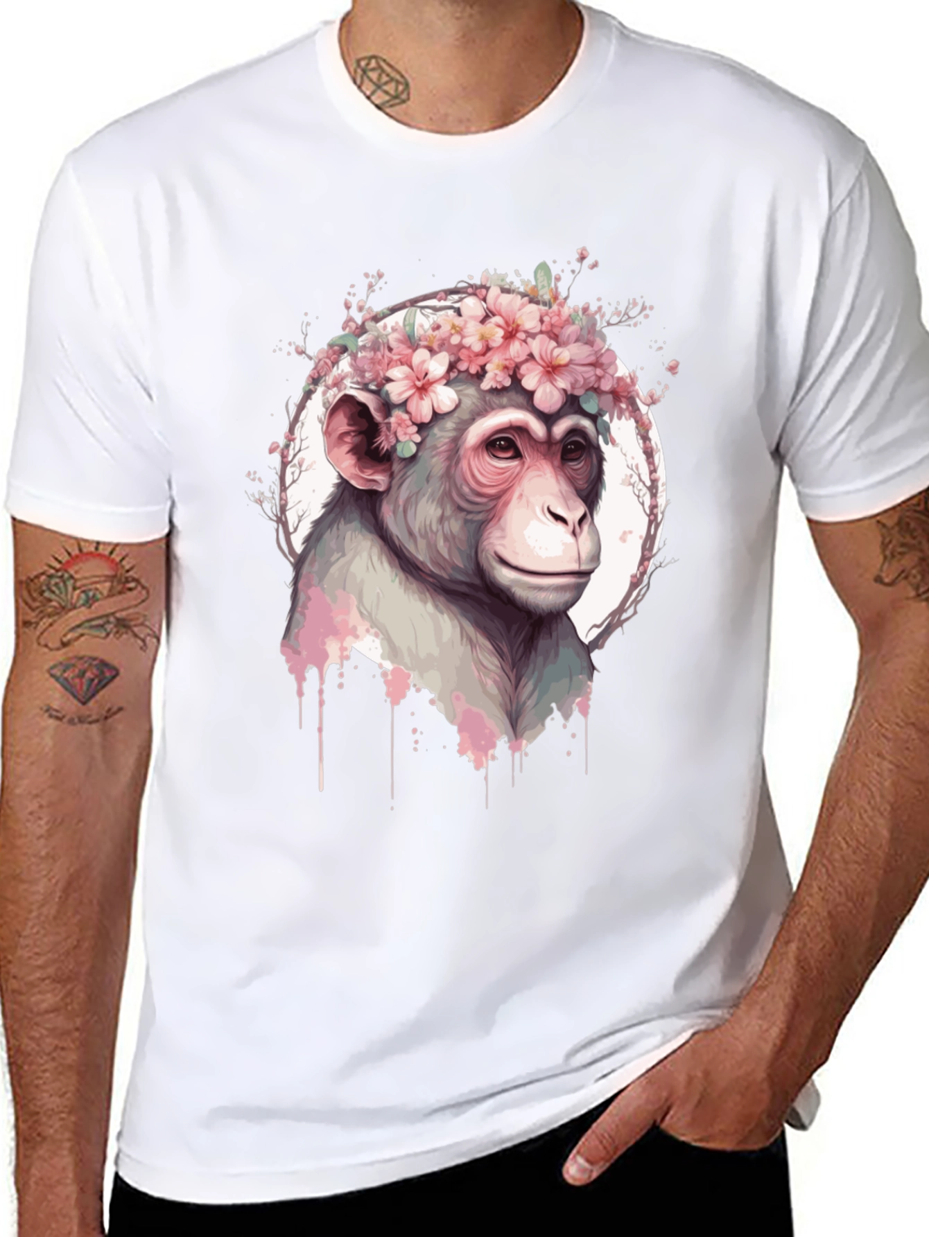 Floral Monkey Graphic Tee