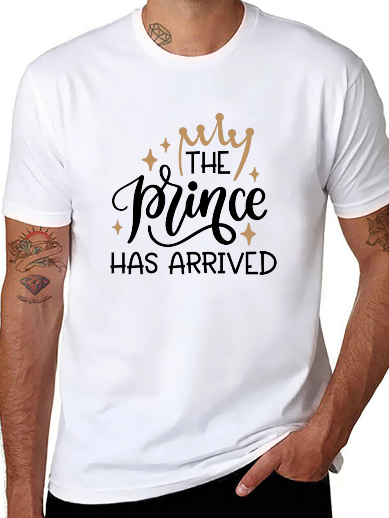 The Prince Has Arrived Black Graphic T-Shirt