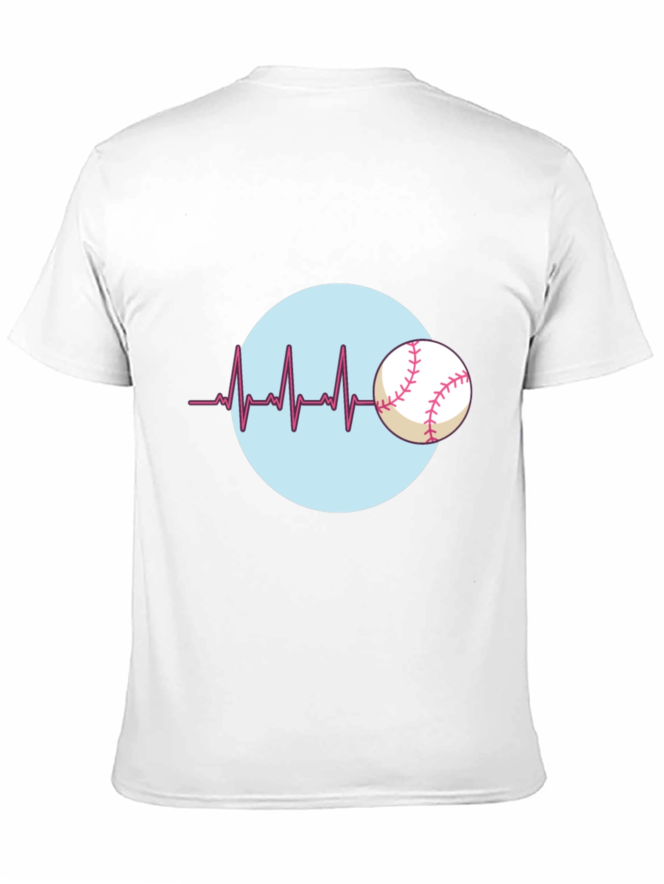 Baseball Heartbeat T-Shirt - Black Cotton Tee