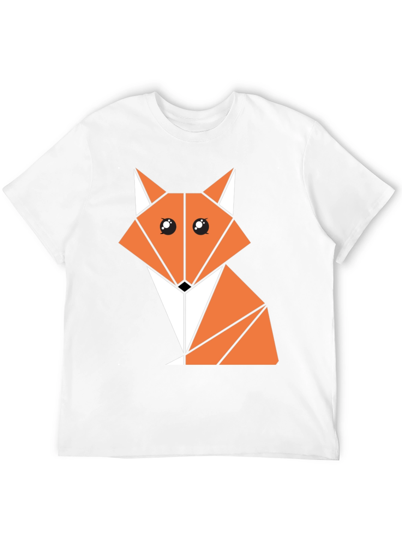 Geometric Fox Graphic Tee - Stylish Black Cotton Shirt