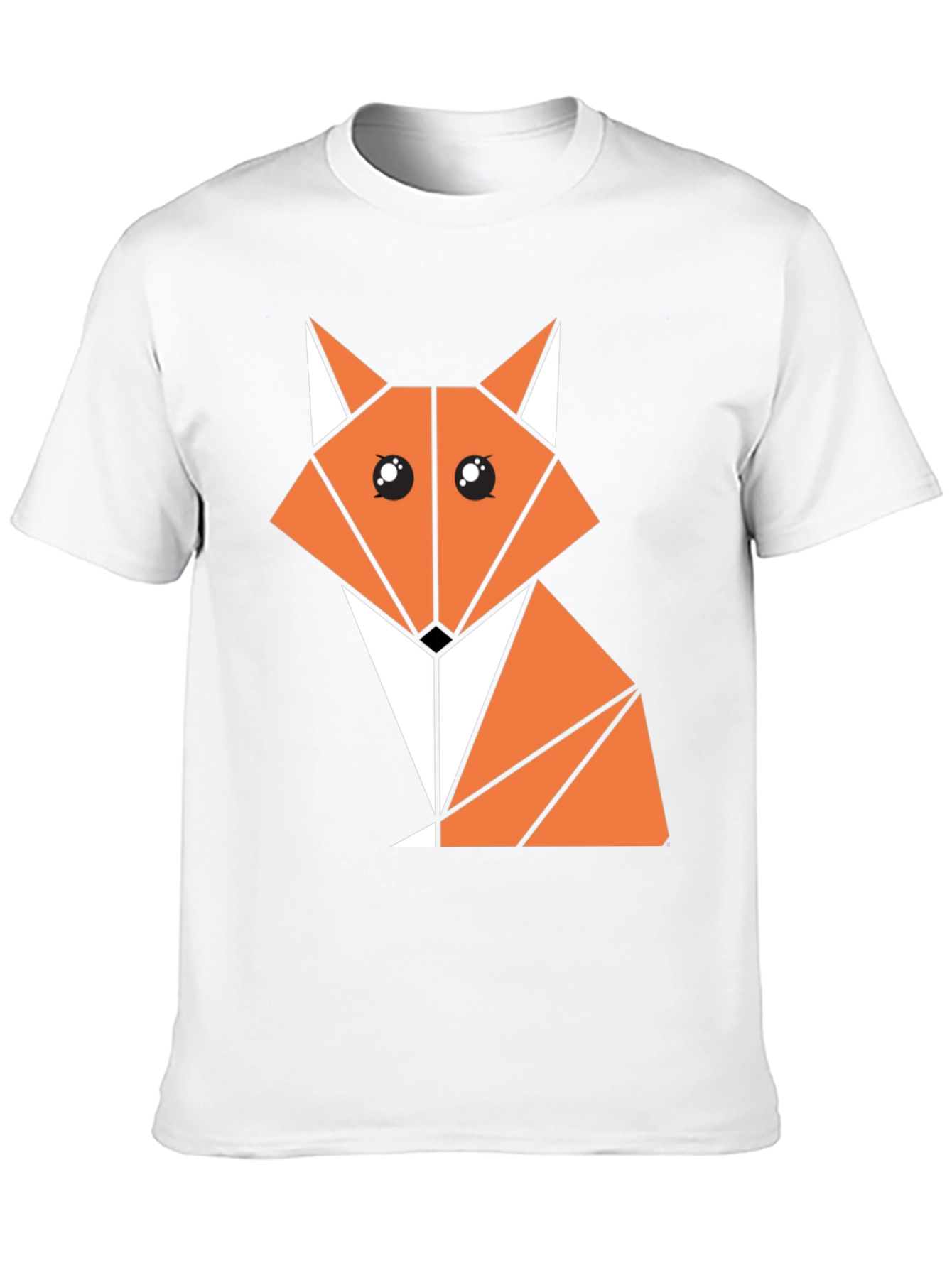 Geometric Fox Graphic Tee - Stylish Black Cotton Shirt