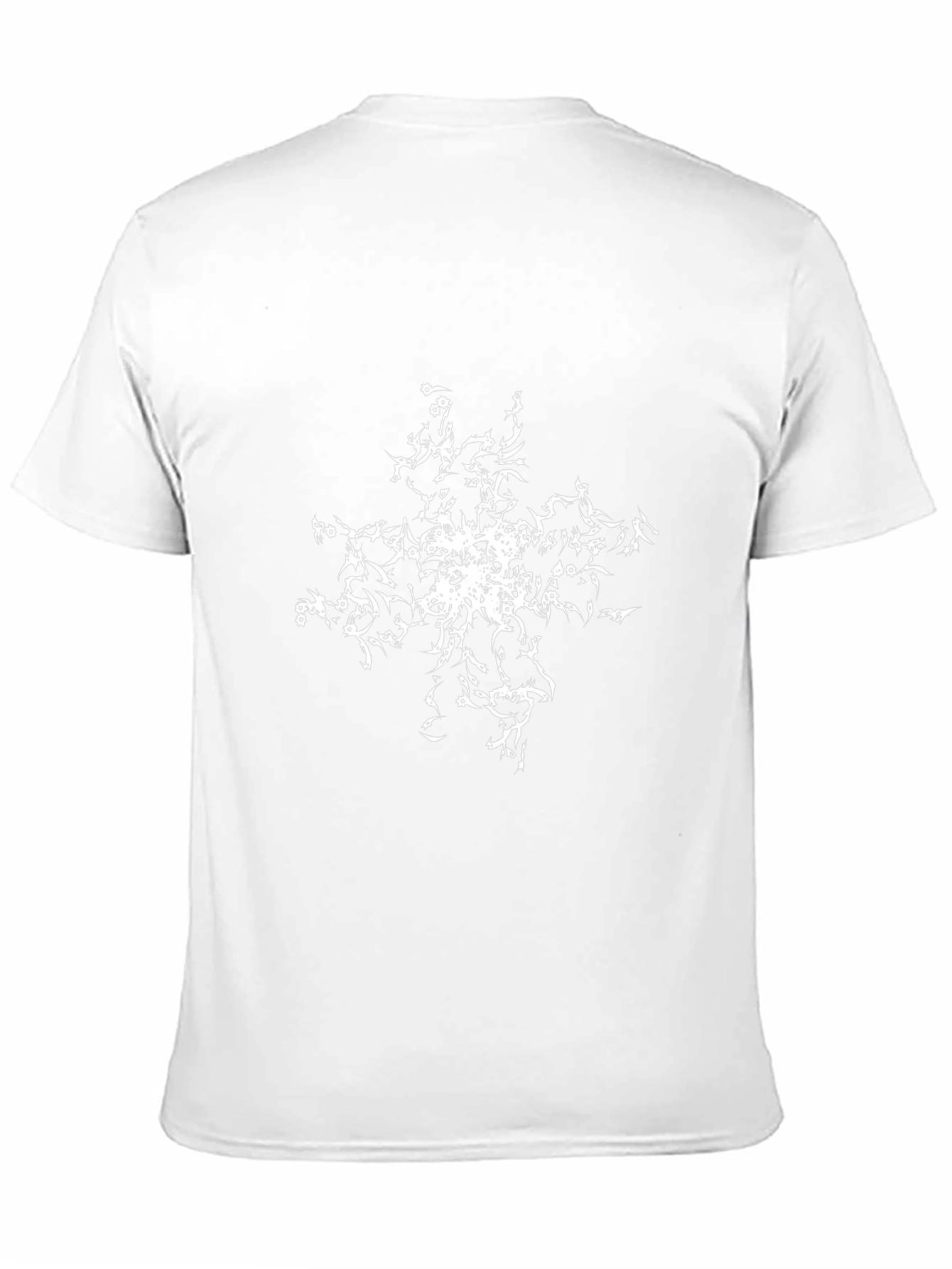 Abstract White Design Black T-Shirt