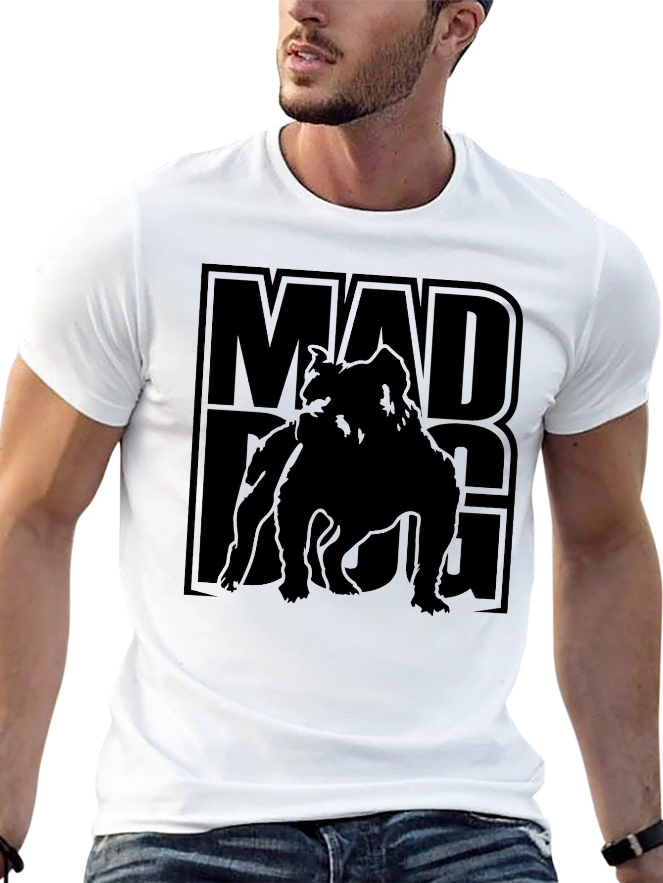 Mad Dog Graphic Tee - Bold Black T-Shirt