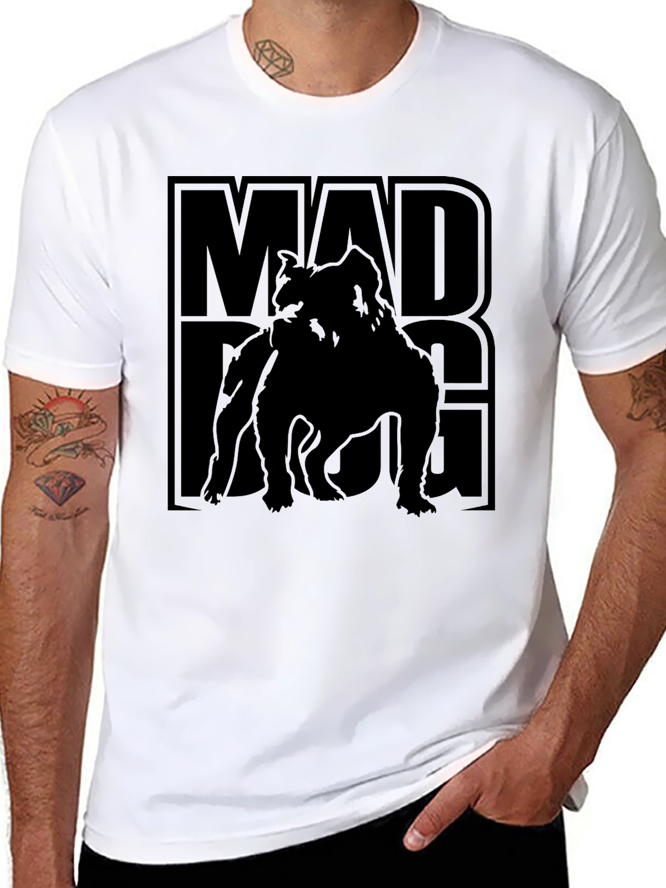 Mad Dog Graphic Tee - Bold Black T-Shirt
