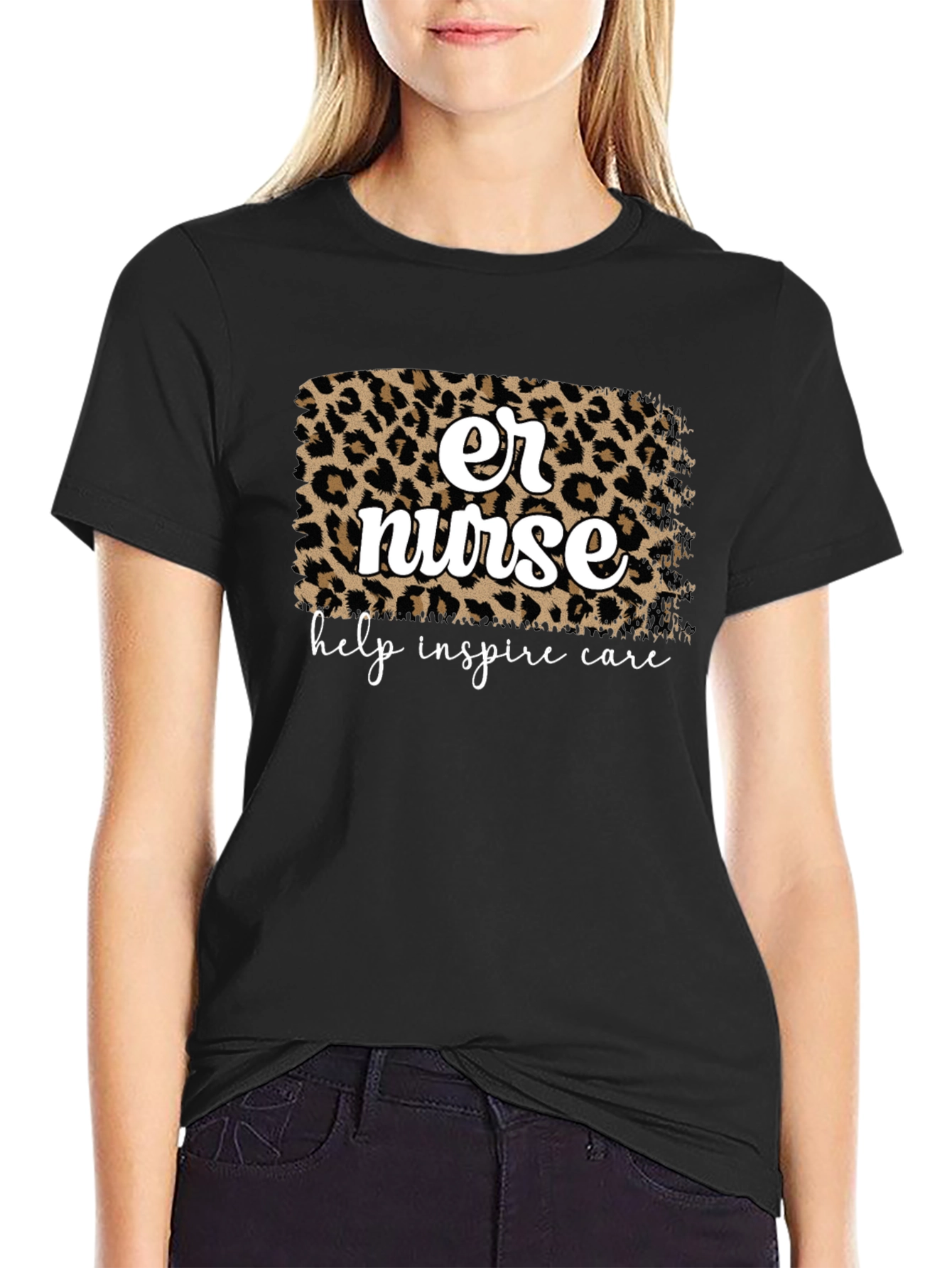 ER Nurse Leopard Print Graphic Tee