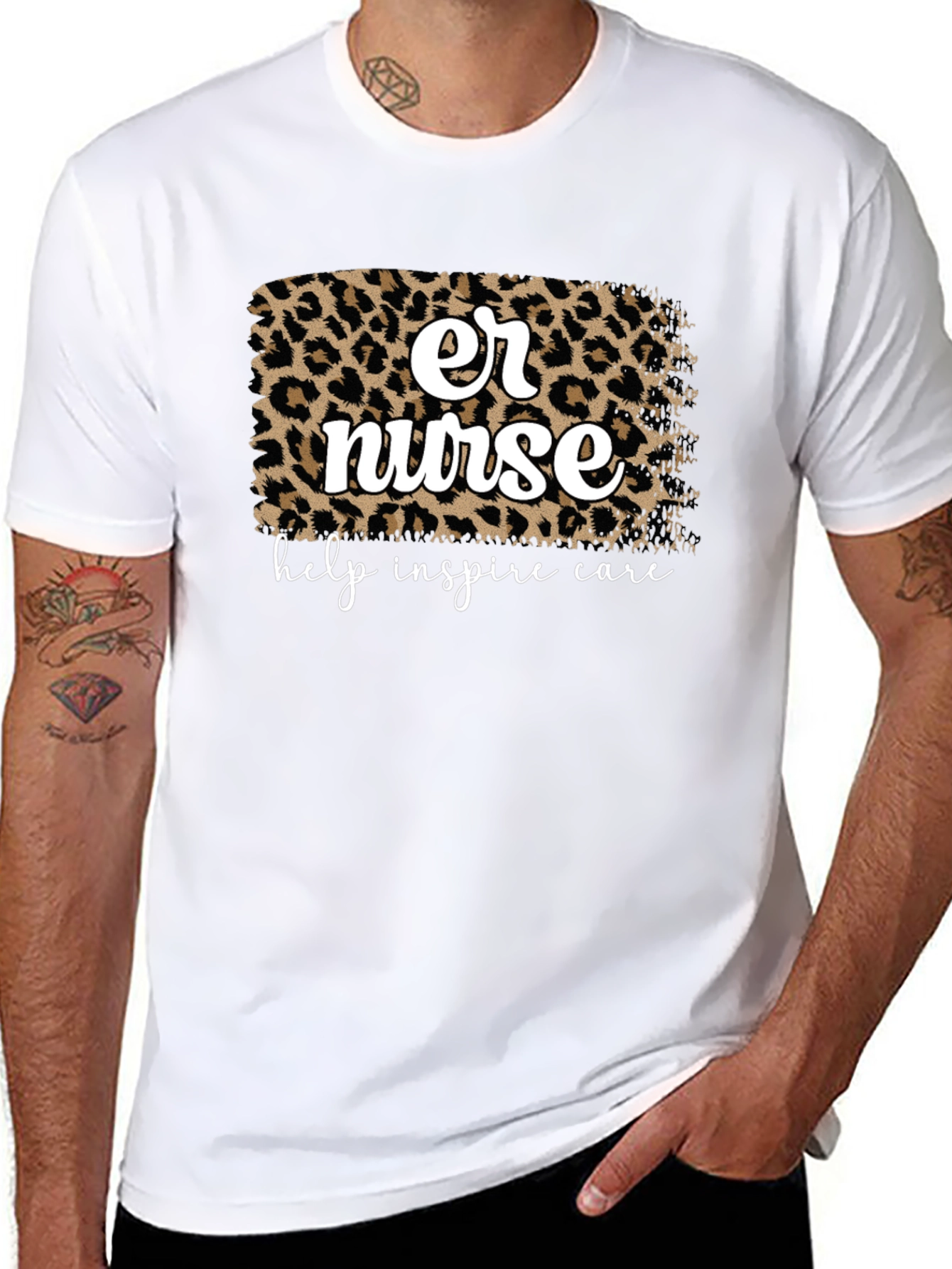 ER Nurse Leopard Print Graphic Tee