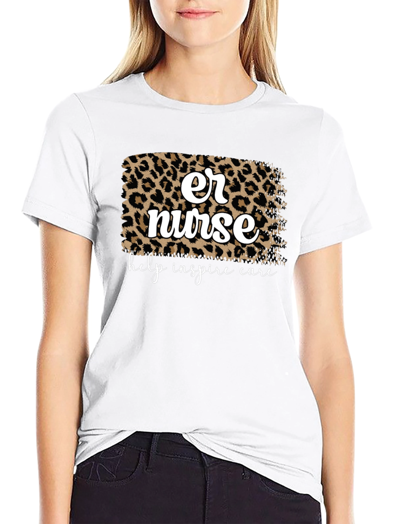 ER Nurse Leopard Print Graphic Tee