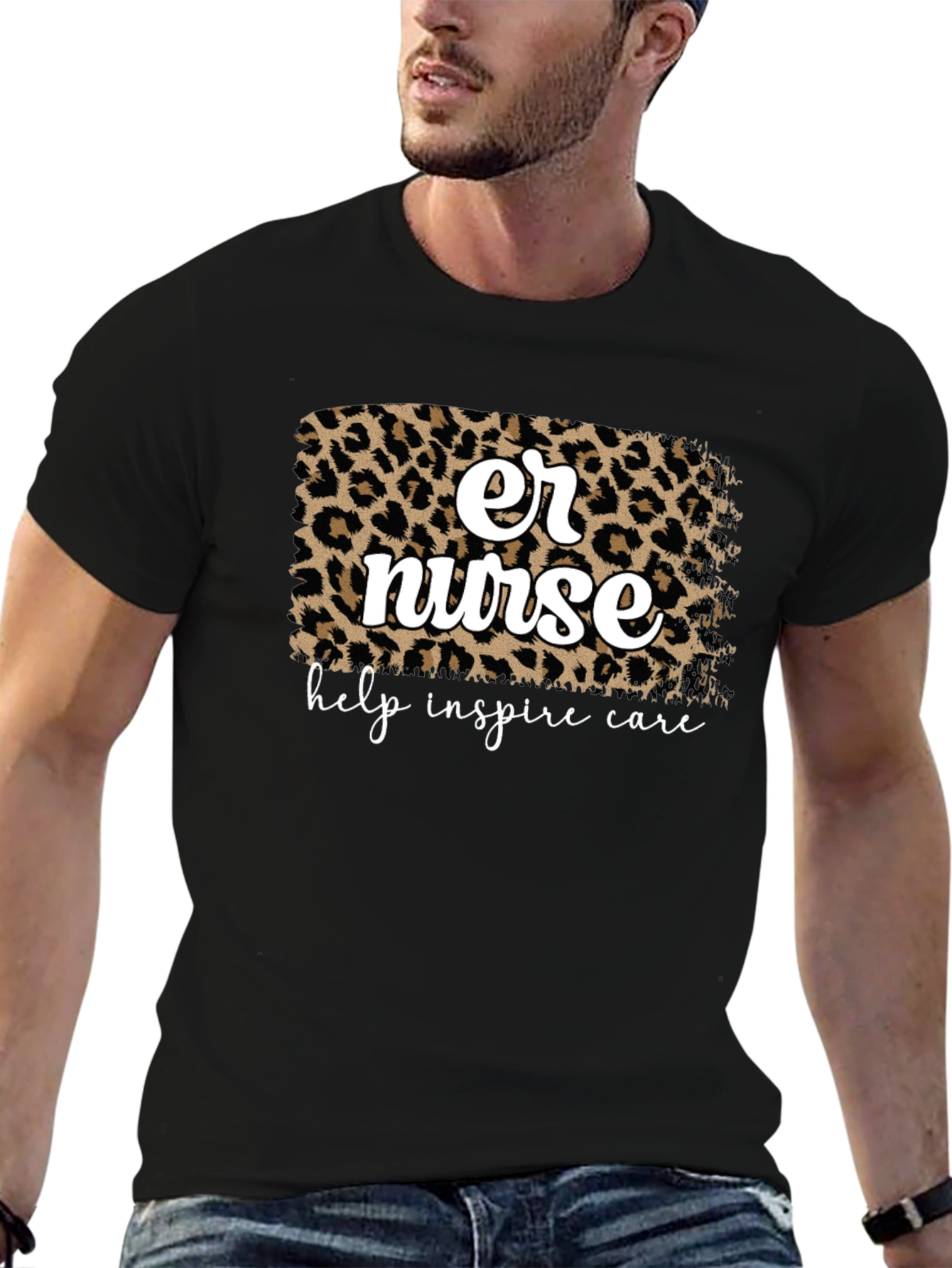 ER Nurse Leopard Print Graphic Tee