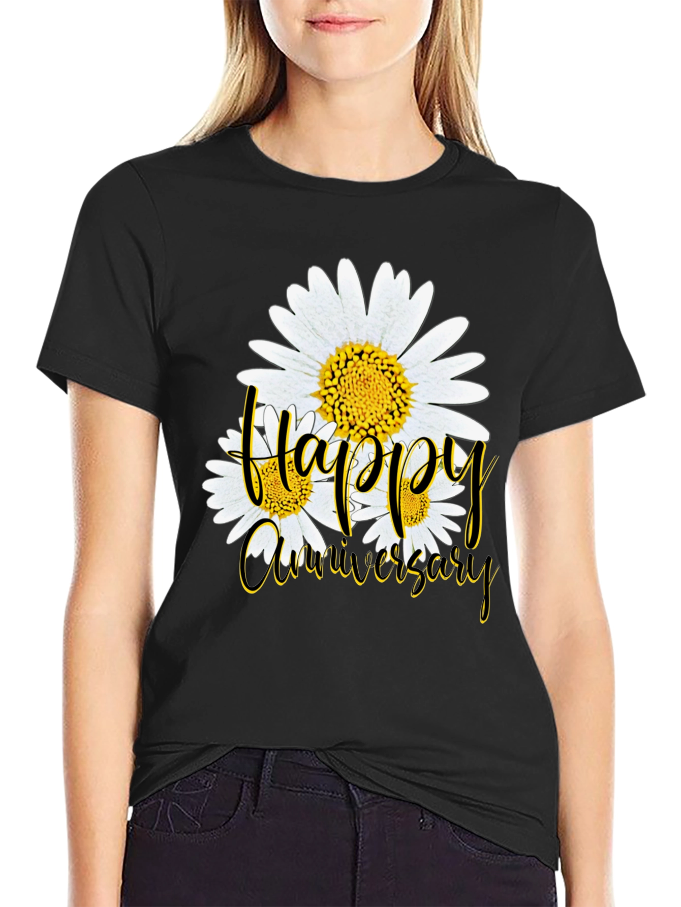 Happy Anniversary Daisy Graphic T-Shirt