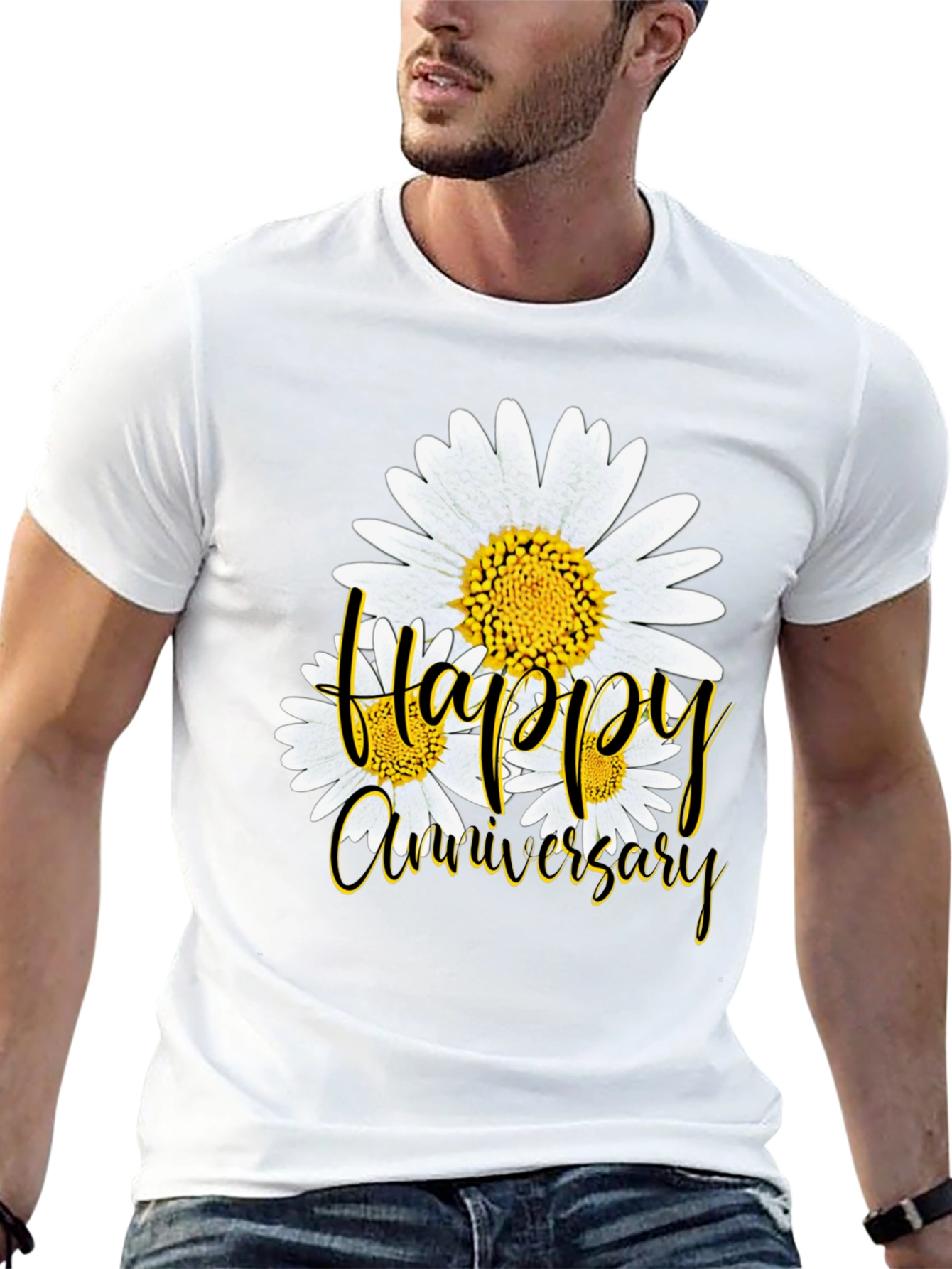 Happy Anniversary Daisy Graphic T-Shirt