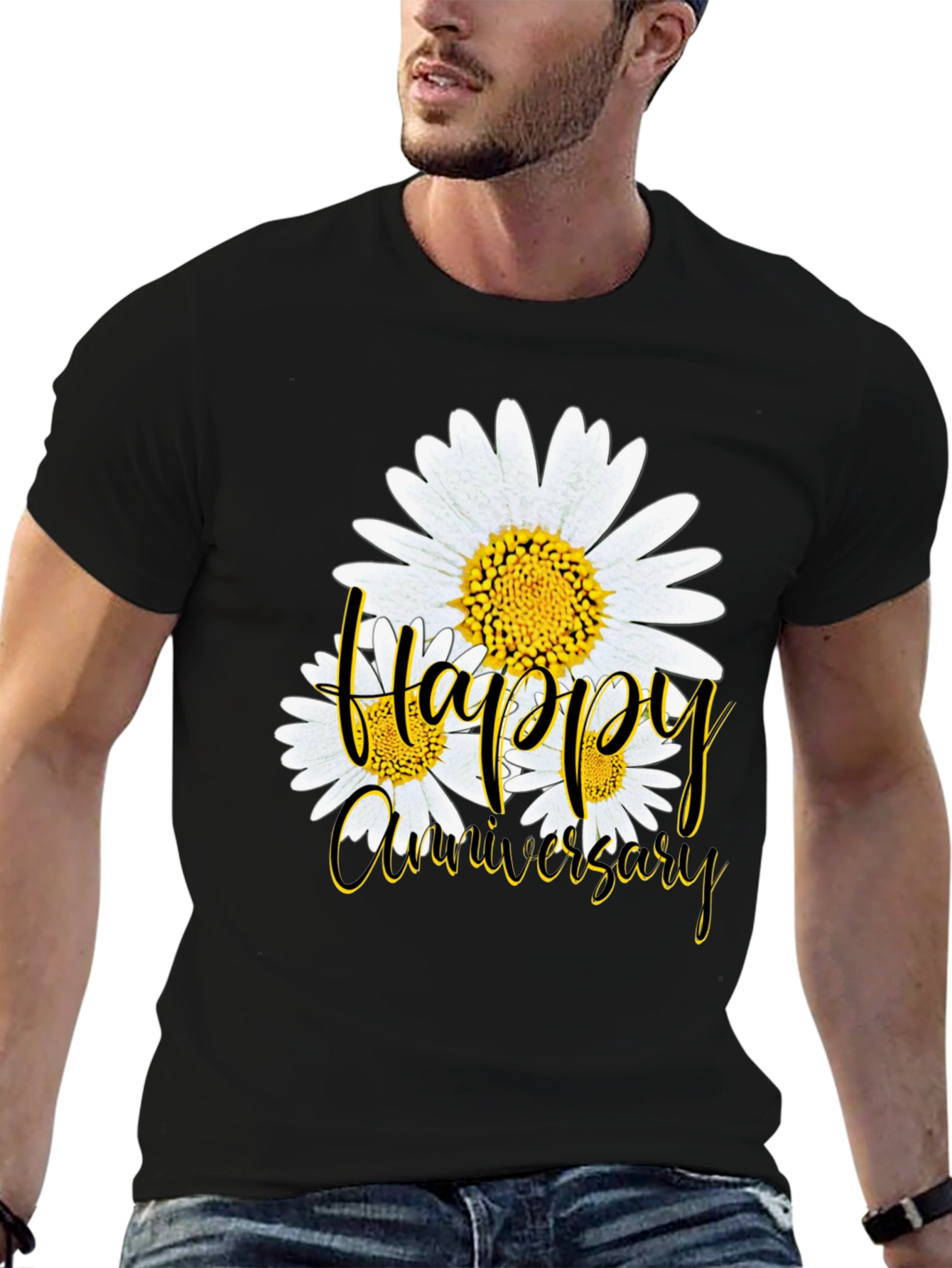 Happy Anniversary Daisy Graphic T-Shirt