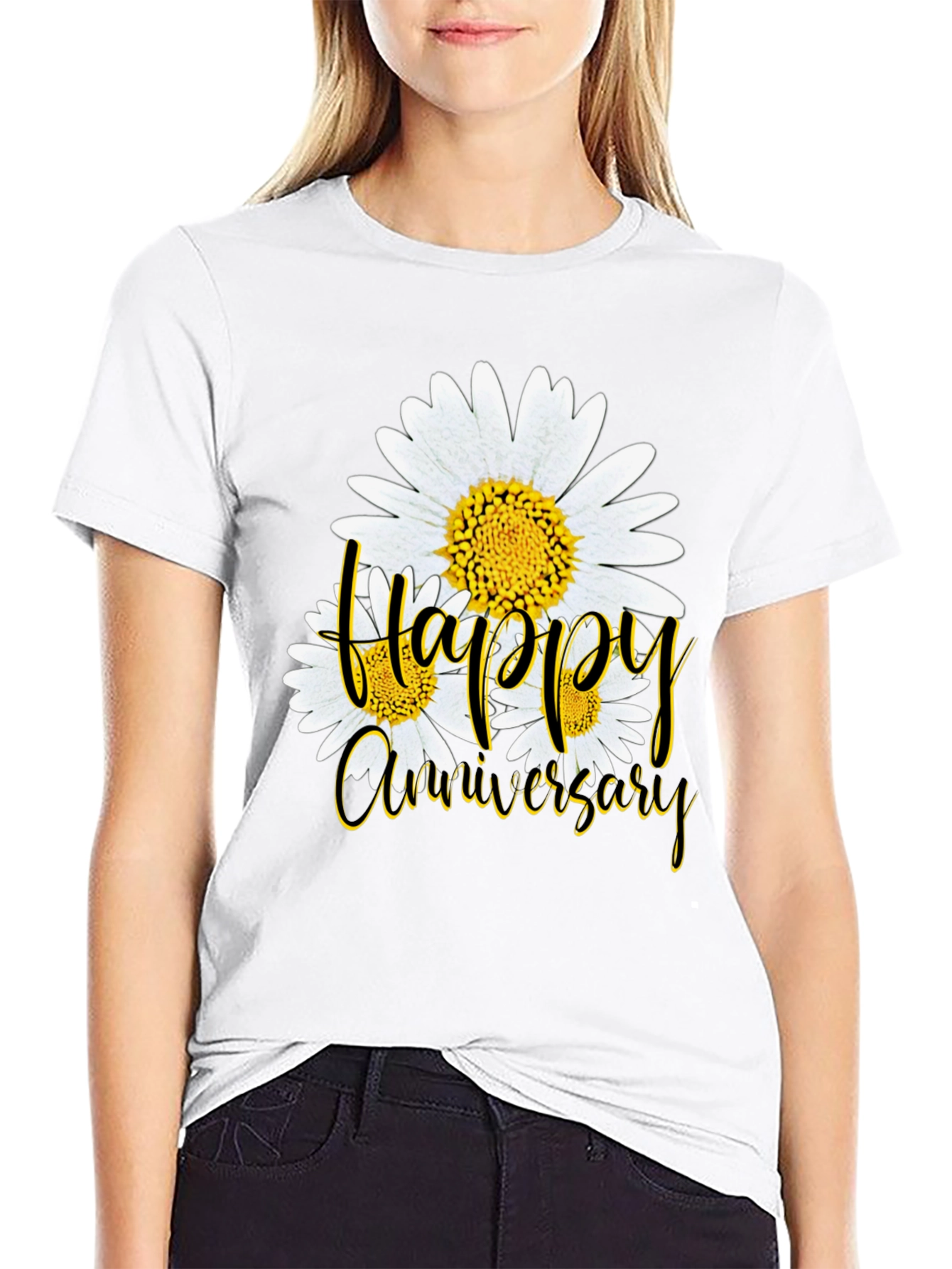 Happy Anniversary Daisy Graphic T-Shirt