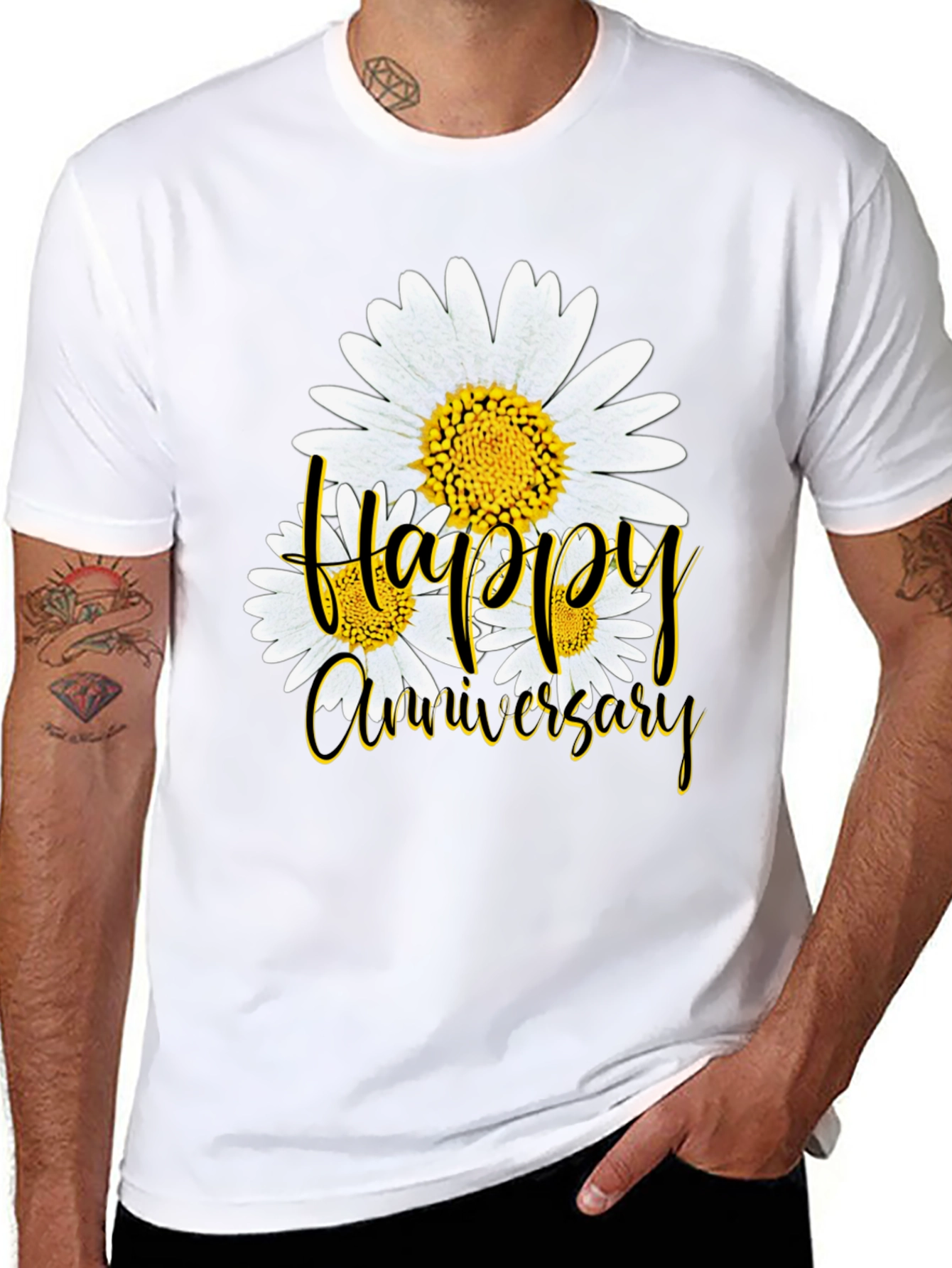 Happy Anniversary Daisy Graphic T-Shirt