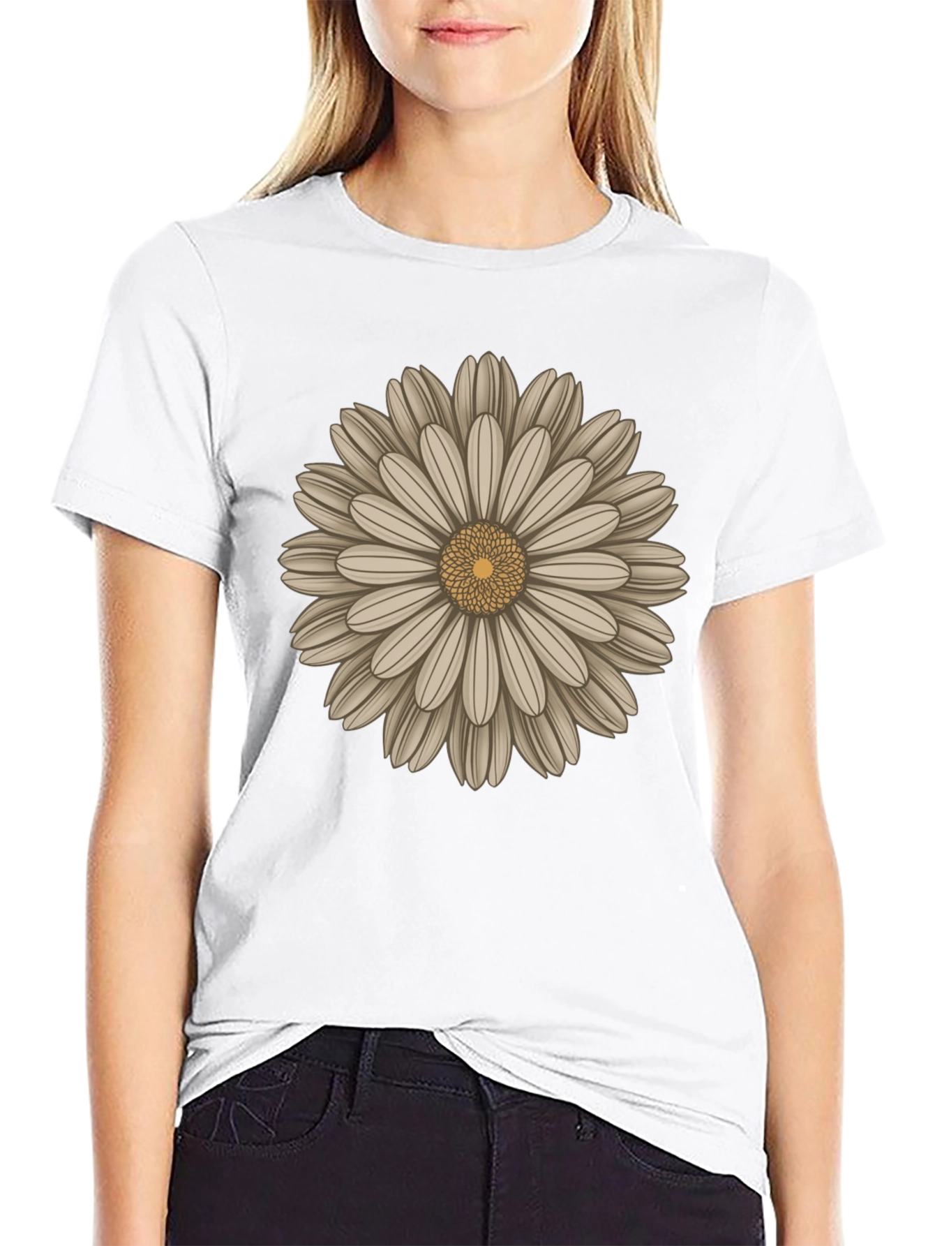 Daisy Graphic Black T-Shirt - Casual Style