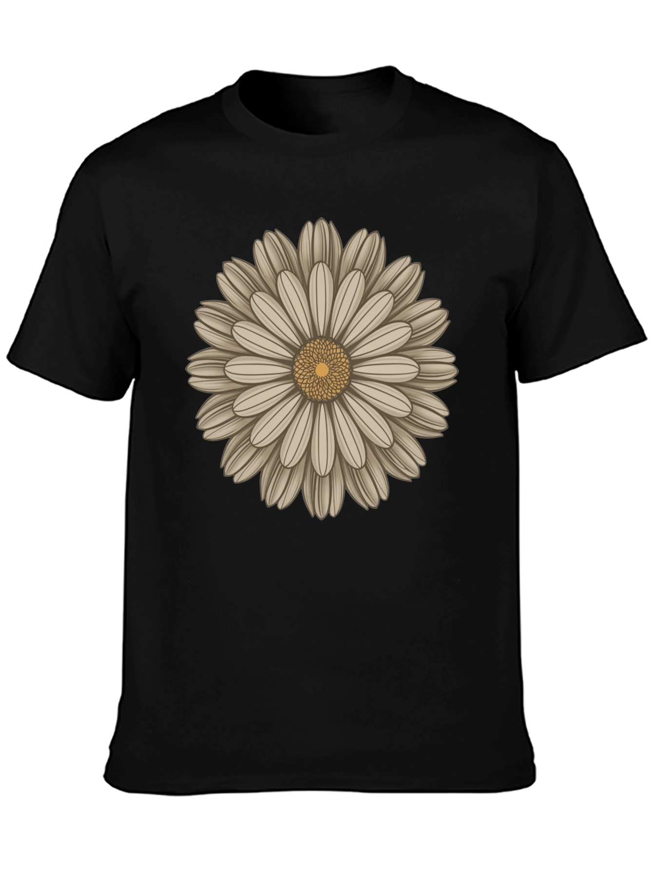 Daisy Graphic Black T-Shirt - Casual Style