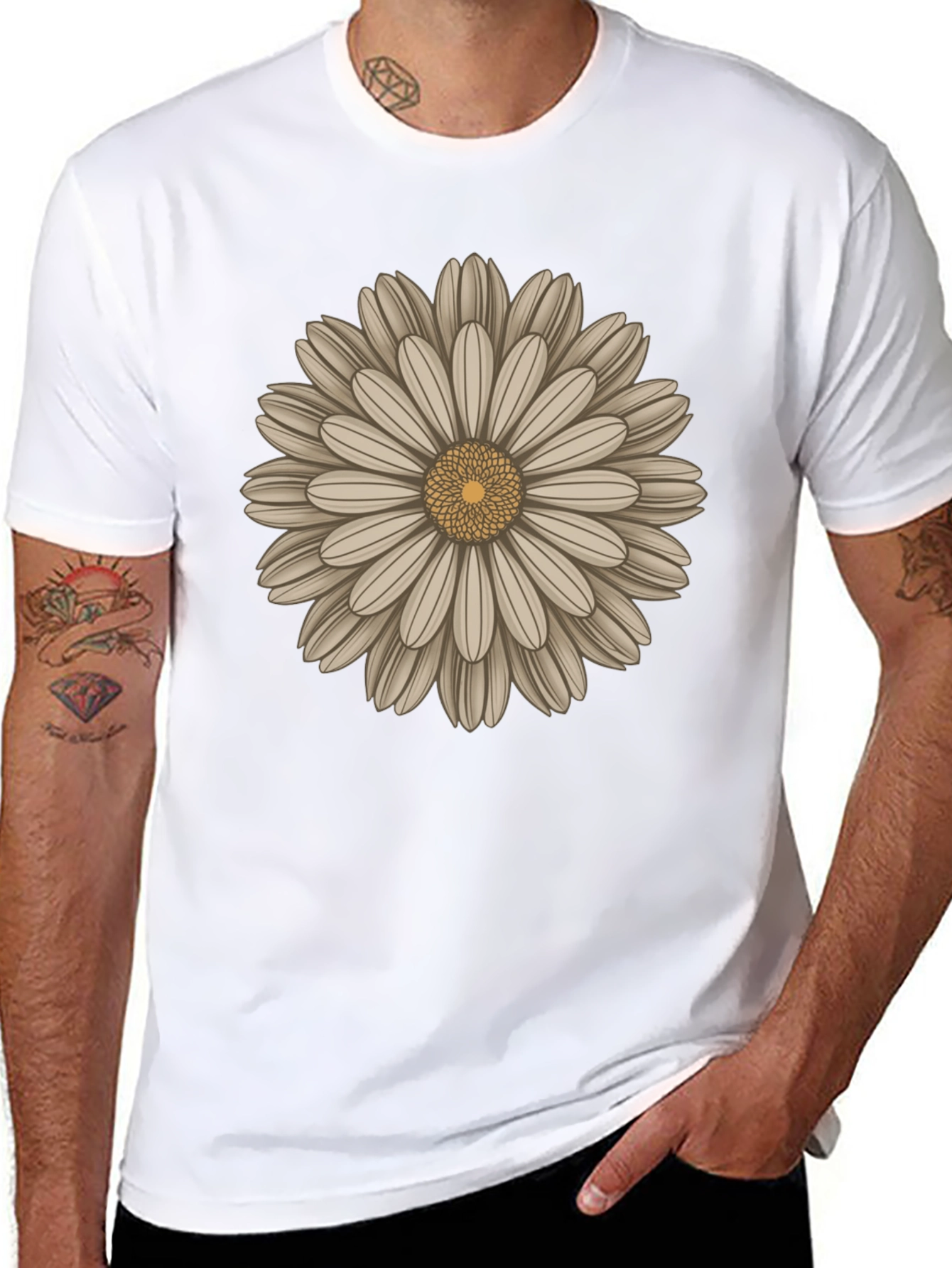 Daisy Graphic Black T-Shirt - Casual Style