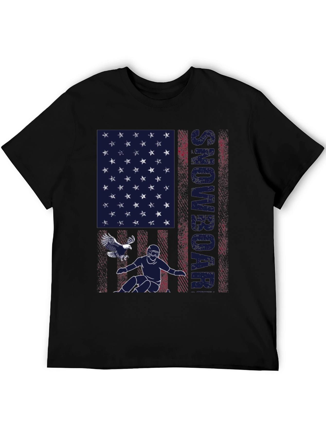 Snowboarder American Flag Graphic T-Shirt