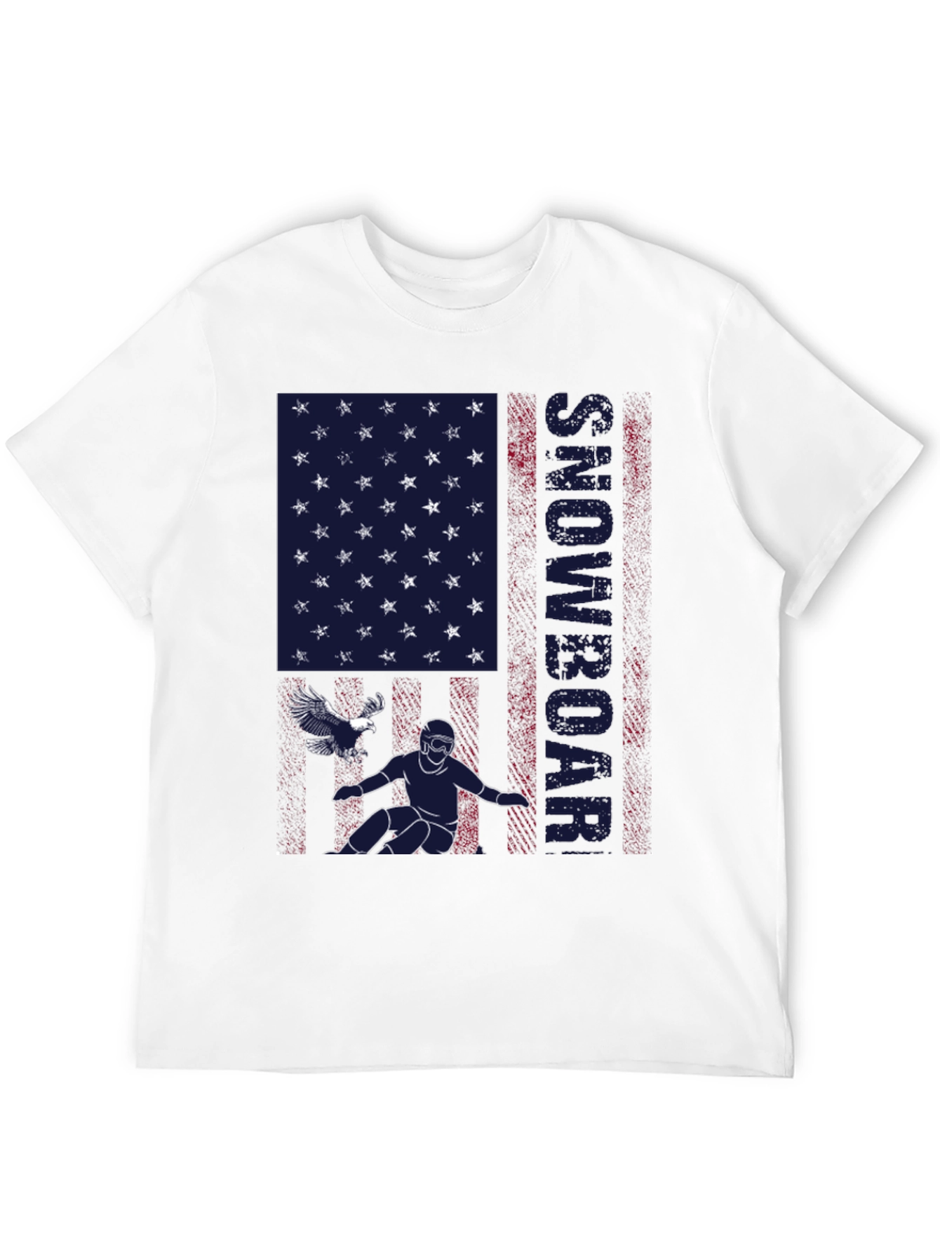Snowboarder American Flag Graphic T-Shirt