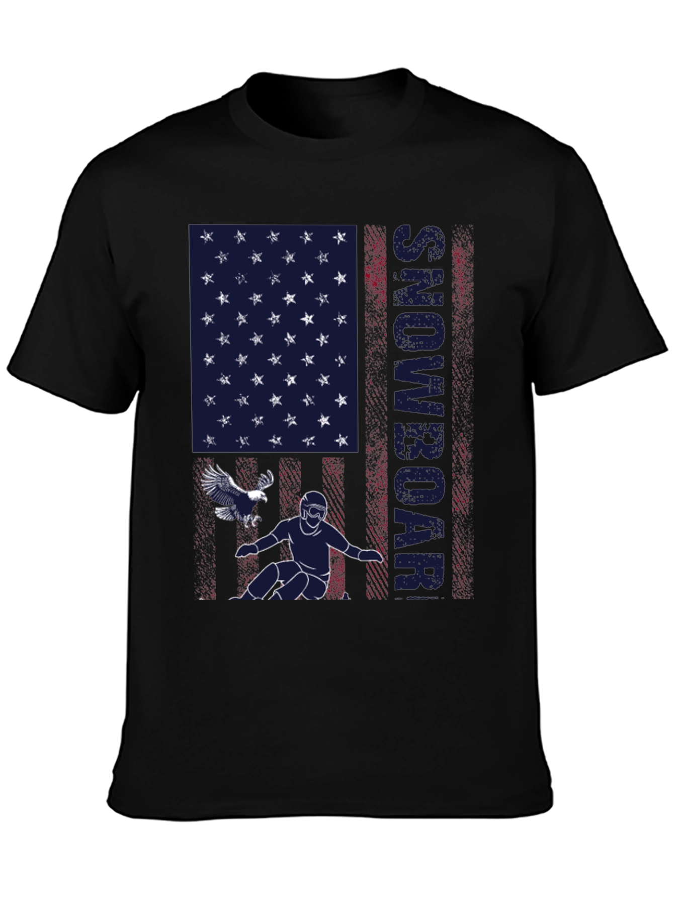 Snowboarder American Flag Graphic T-Shirt