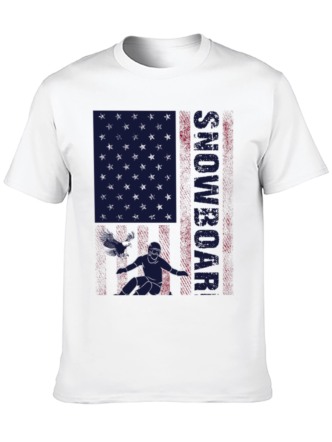 Snowboarder American Flag Graphic T-Shirt