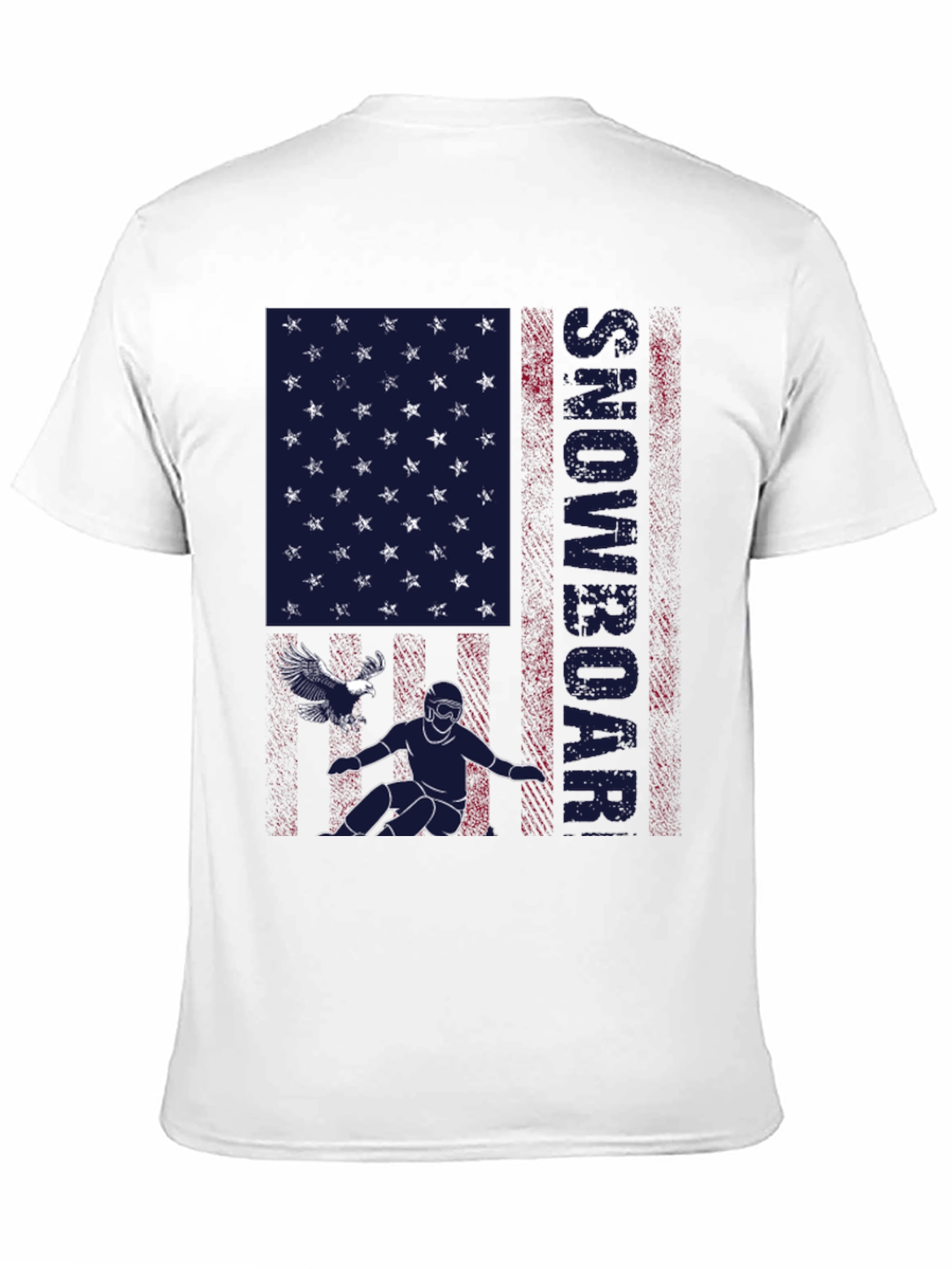 Snowboarder American Flag Graphic T-Shirt