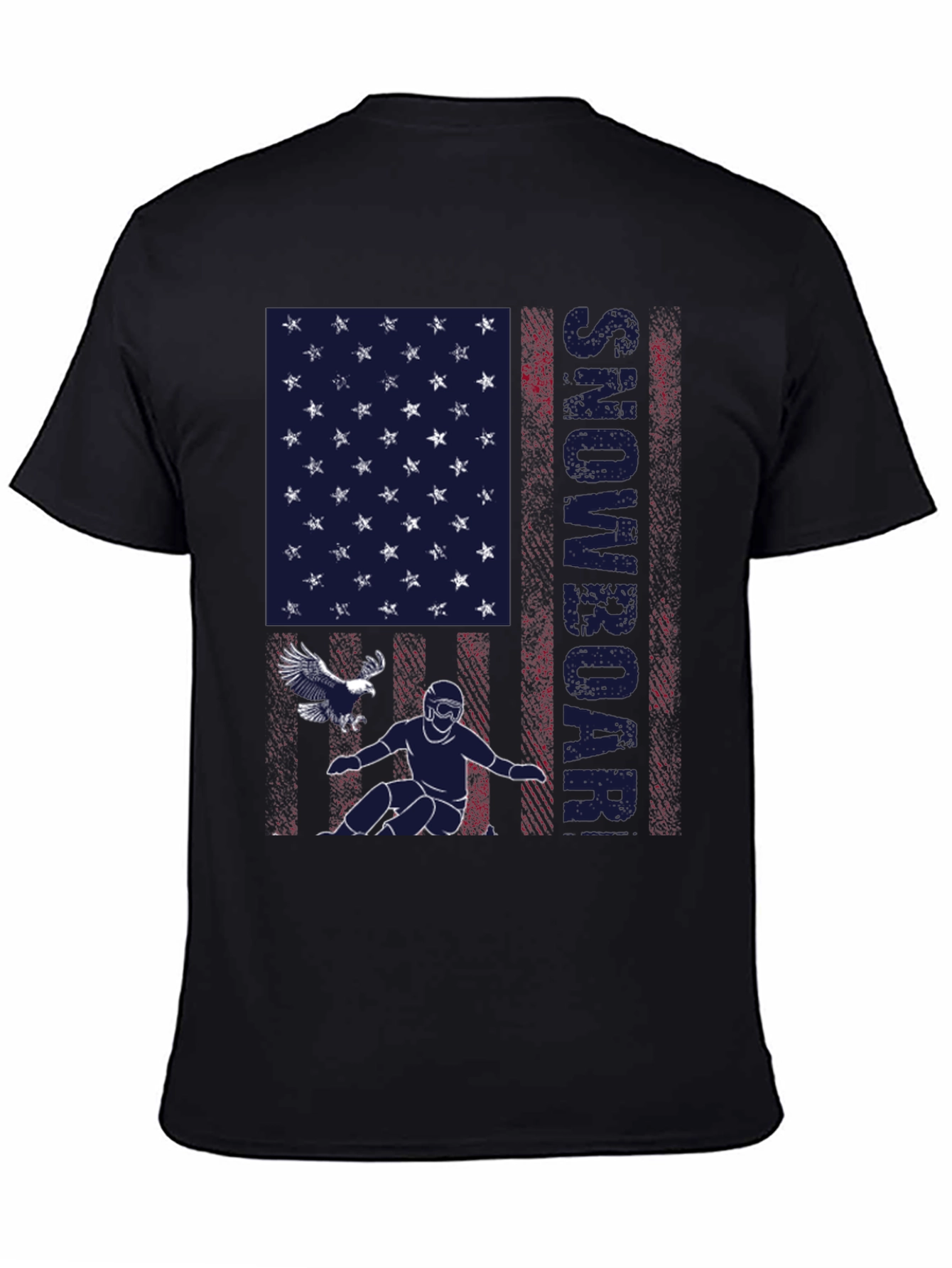 Snowboarder American Flag Graphic T-Shirt