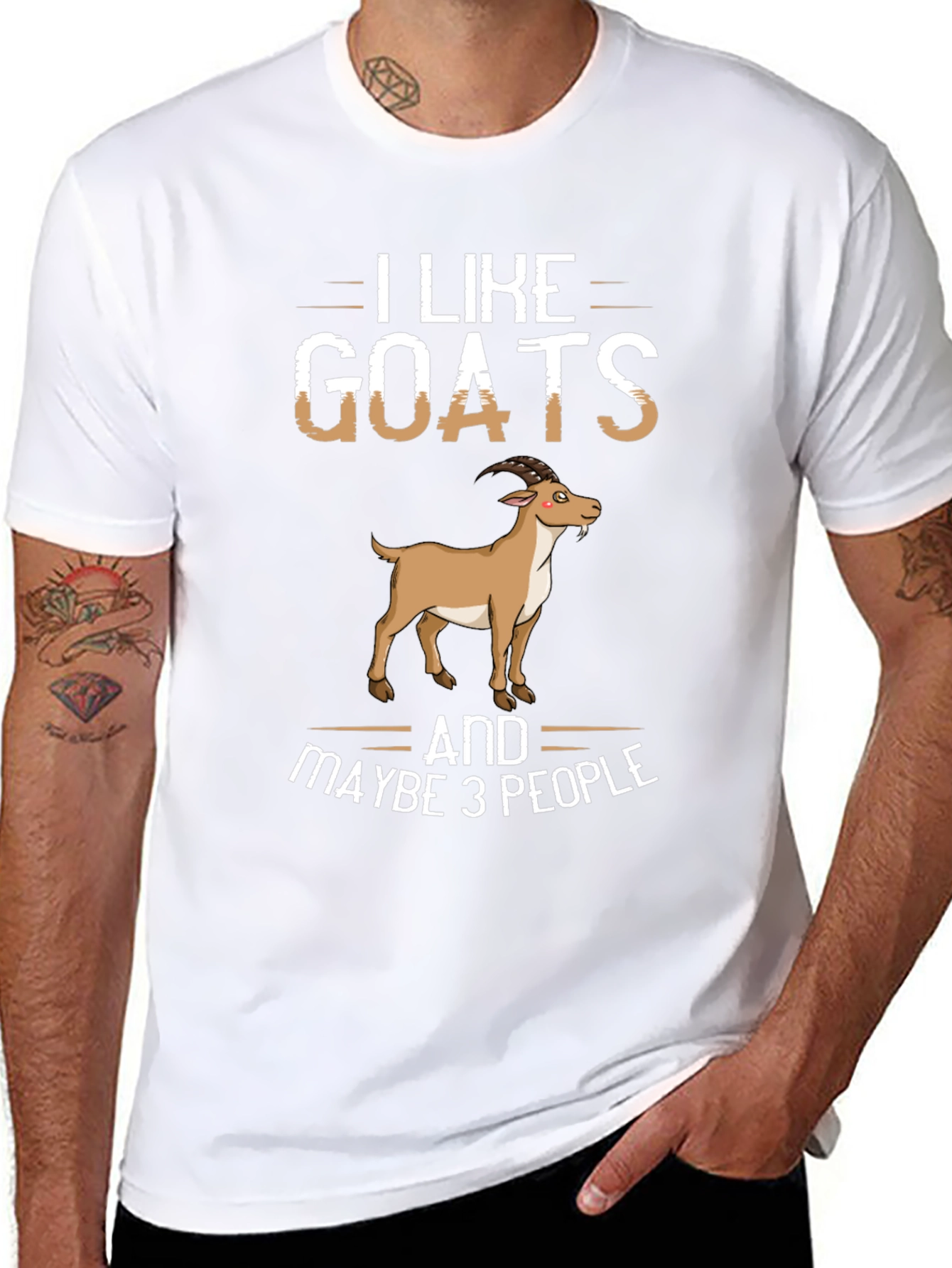 I Like Goats and Maybe 3 People Graphic Tee