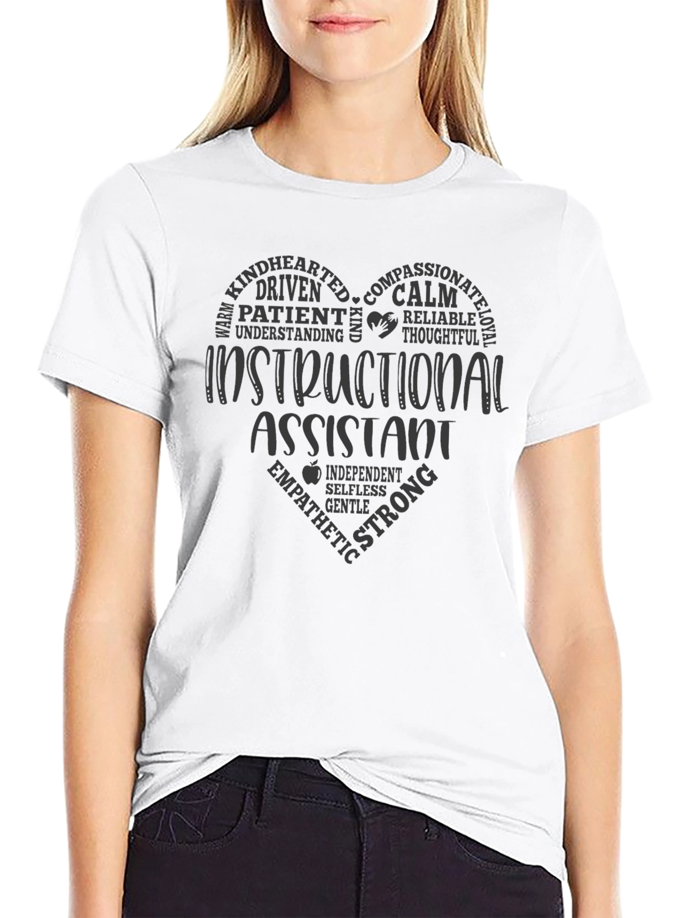 Instructional Assistant Heart T-Shirt - Compassionate Teacher Tee