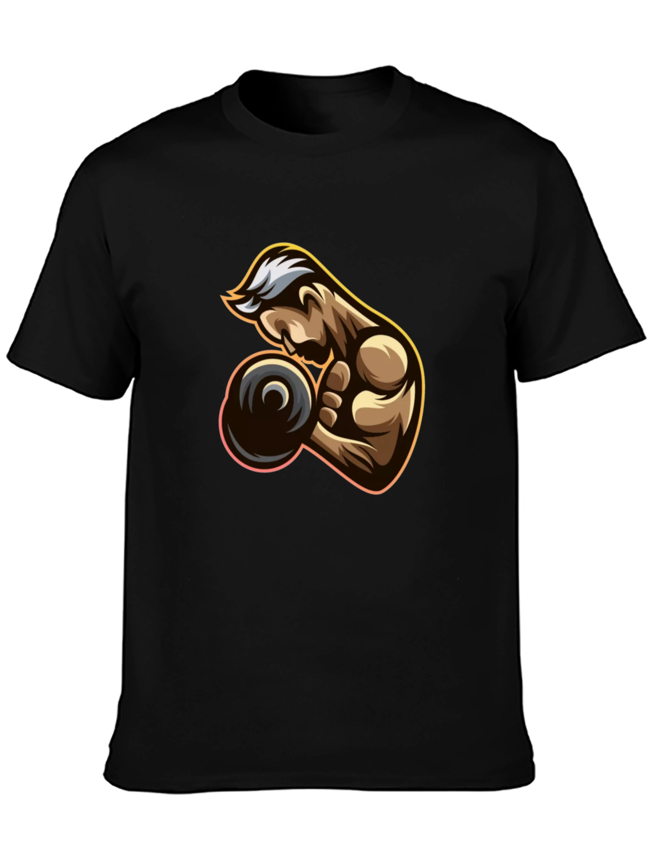 Muscle Man Graphic Tee - Black Cotton