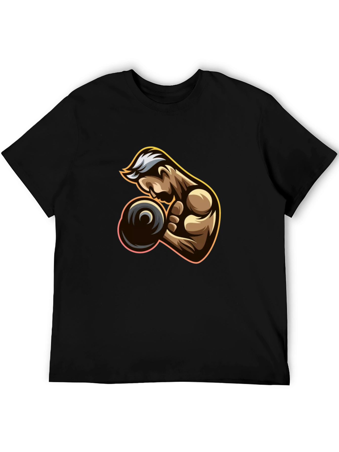 Muscle Man Graphic Tee - Black Cotton