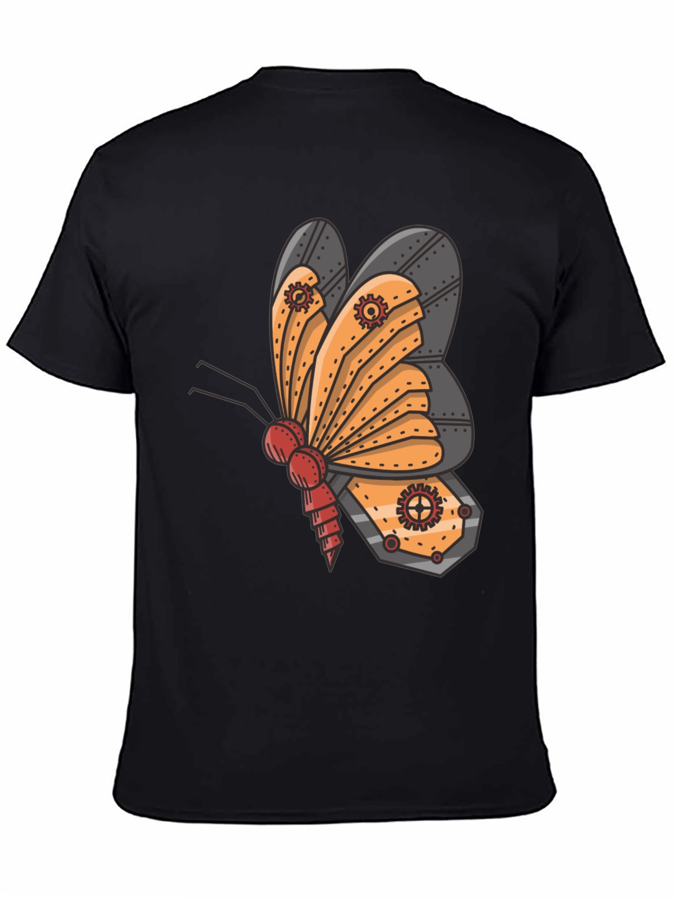 Steampunk Butterfly Graphic Tee - Unique Insect Design