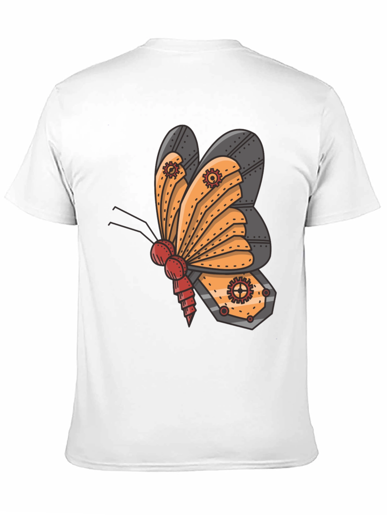 Steampunk Butterfly Graphic Tee - Unique Insect Design