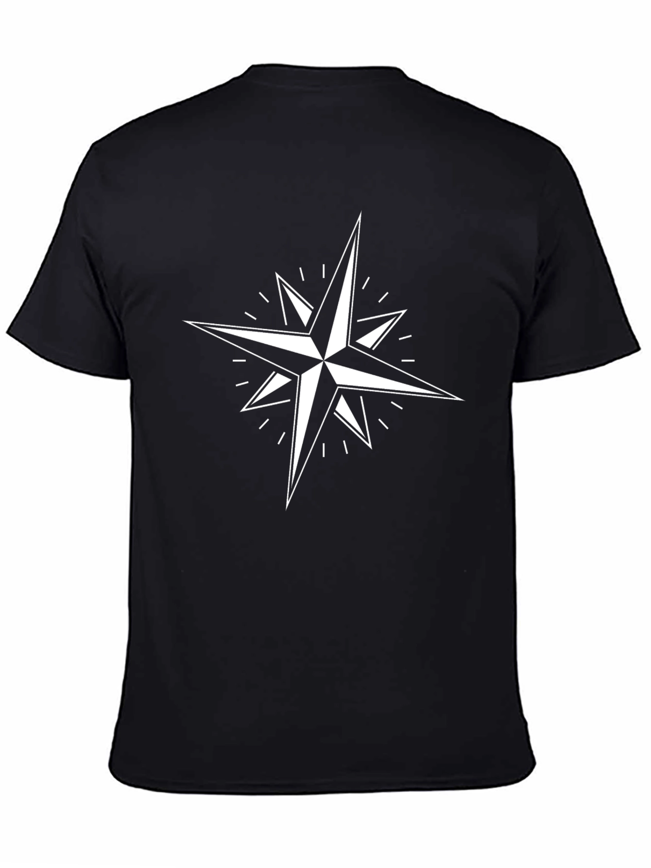 Stylish Compass Star Graphic T-Shirt