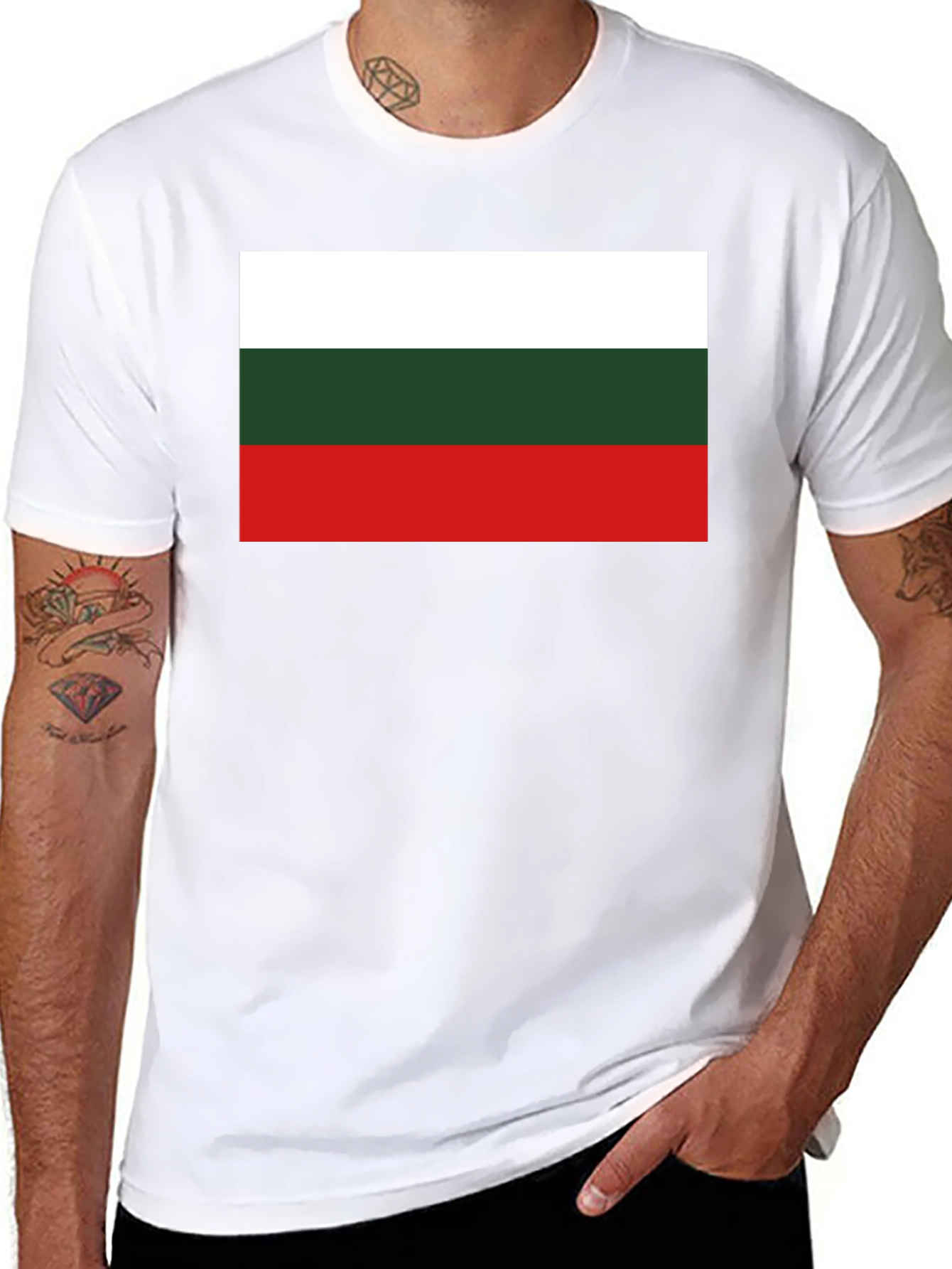 Bulgaria Flag T-Shirt - Black Cotton Tee