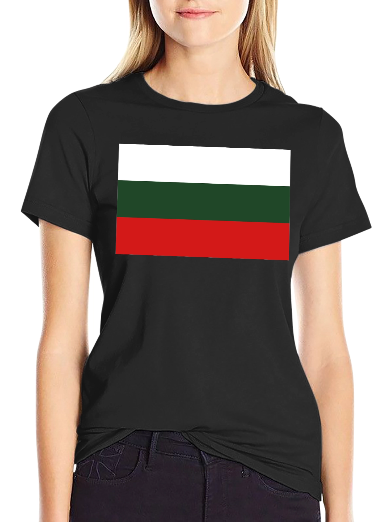 Bulgaria Flag T-Shirt - Black Cotton Tee