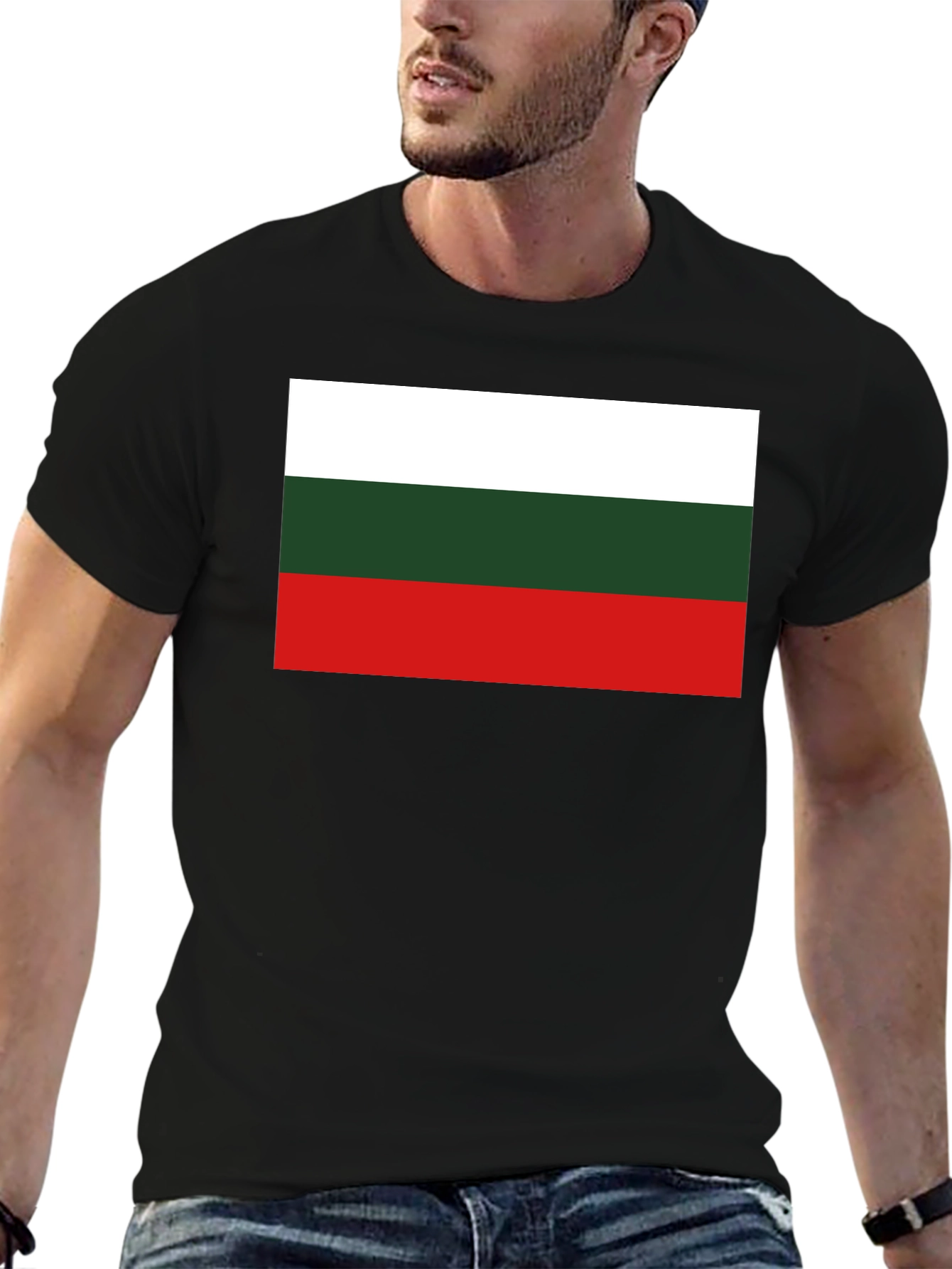 Bulgaria Flag T-Shirt - Black Cotton Tee