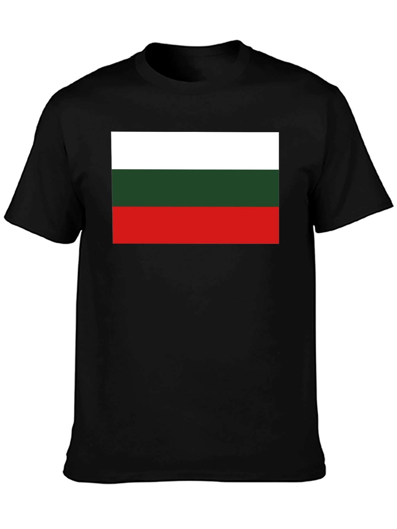Bulgaria Flag T-Shirt - Black Cotton Tee