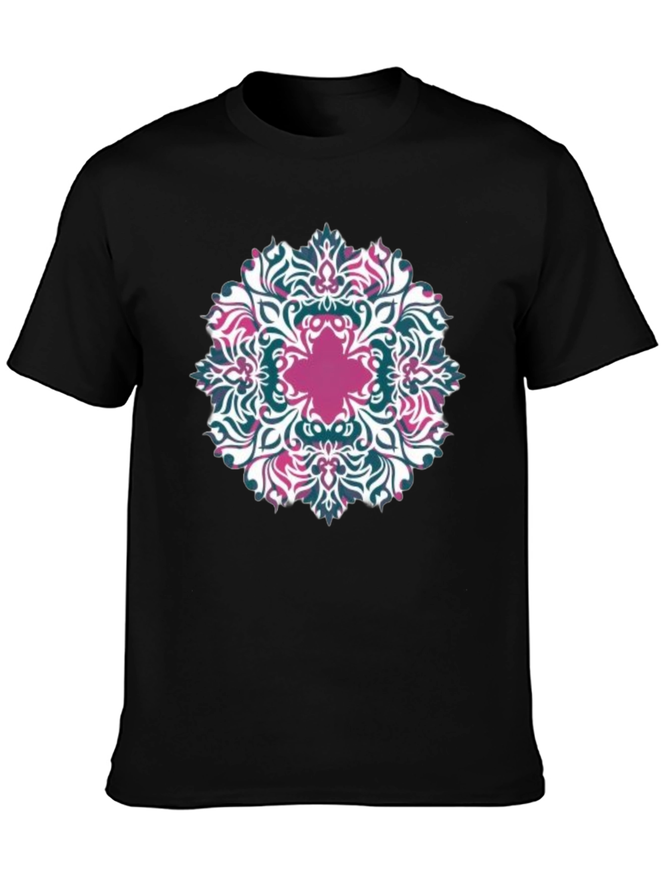 Floral Mandala Graphic Tee - Black
