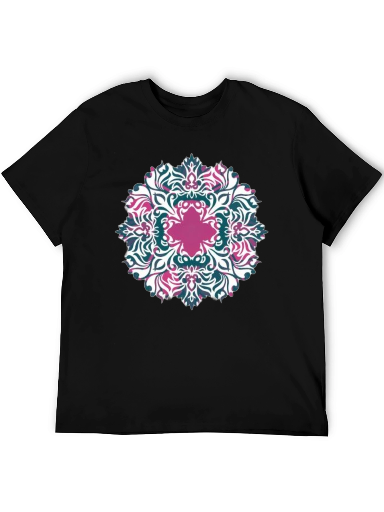 Floral Mandala Graphic Tee - Black